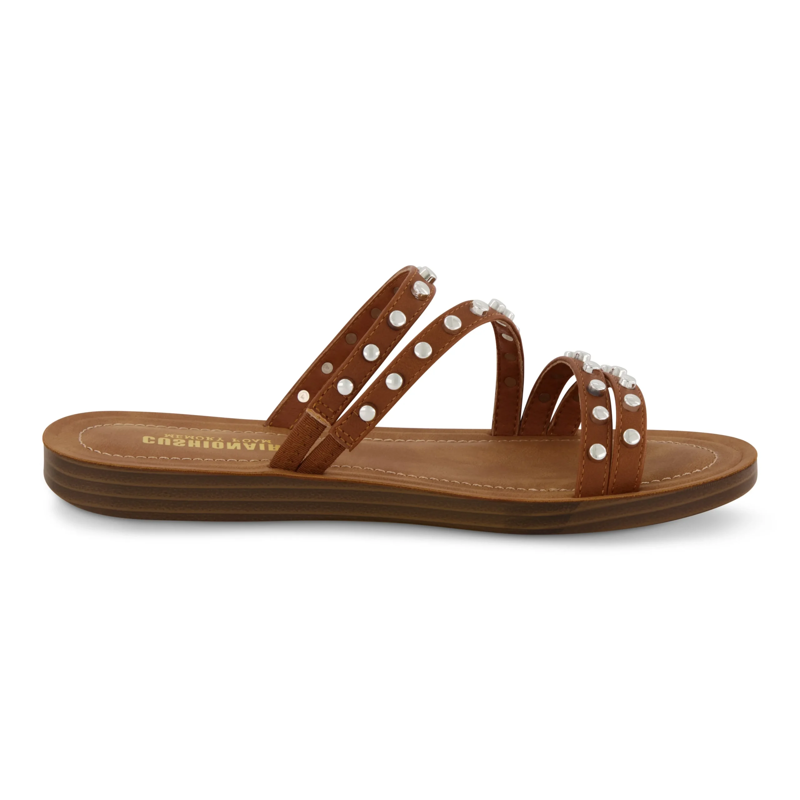 Slide Sandals | Flat Sandals>Cushionaire Andrea Studded Sandal