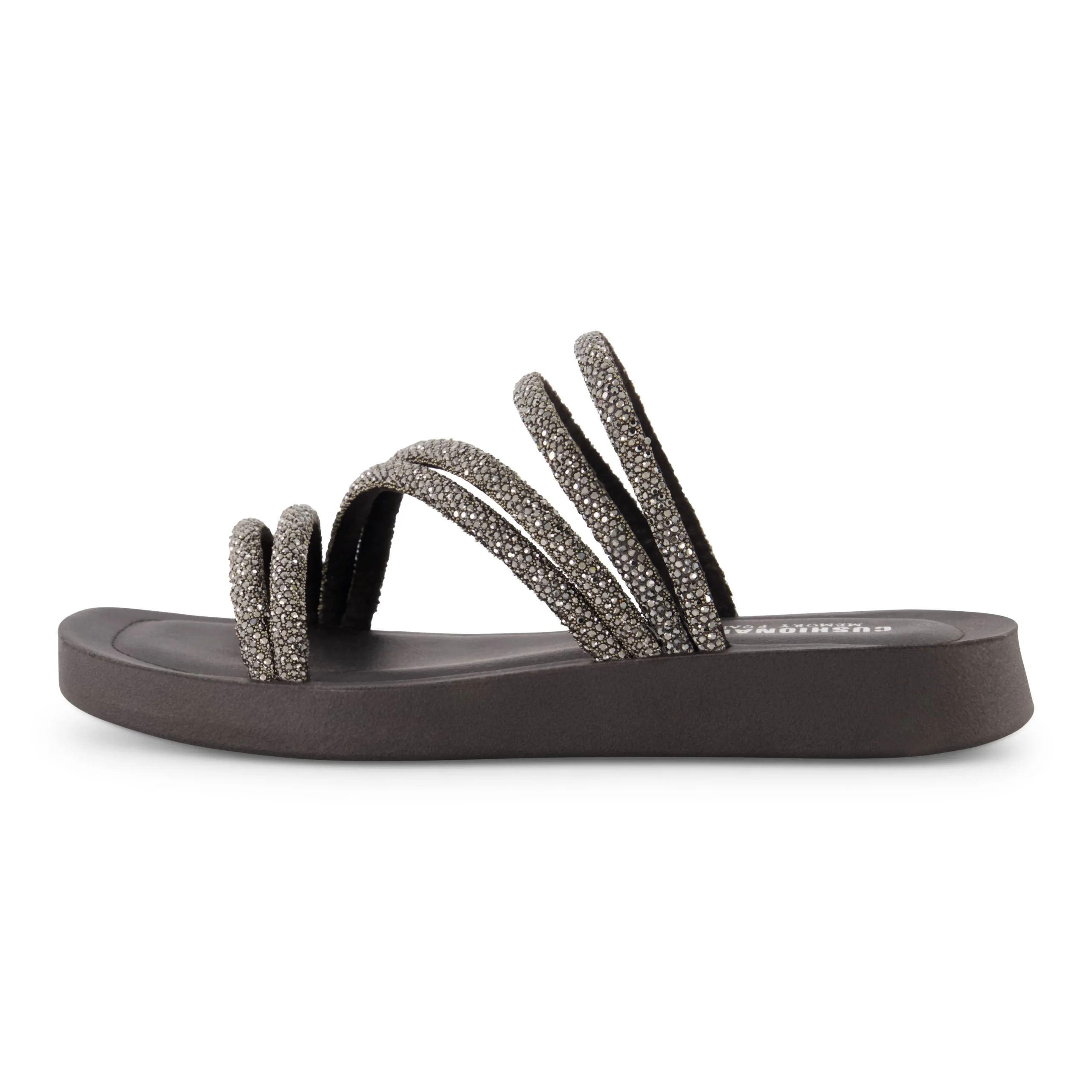 Slide Sandals | Platform Sandals>Cushionaire Athena Rhinestone Sandal