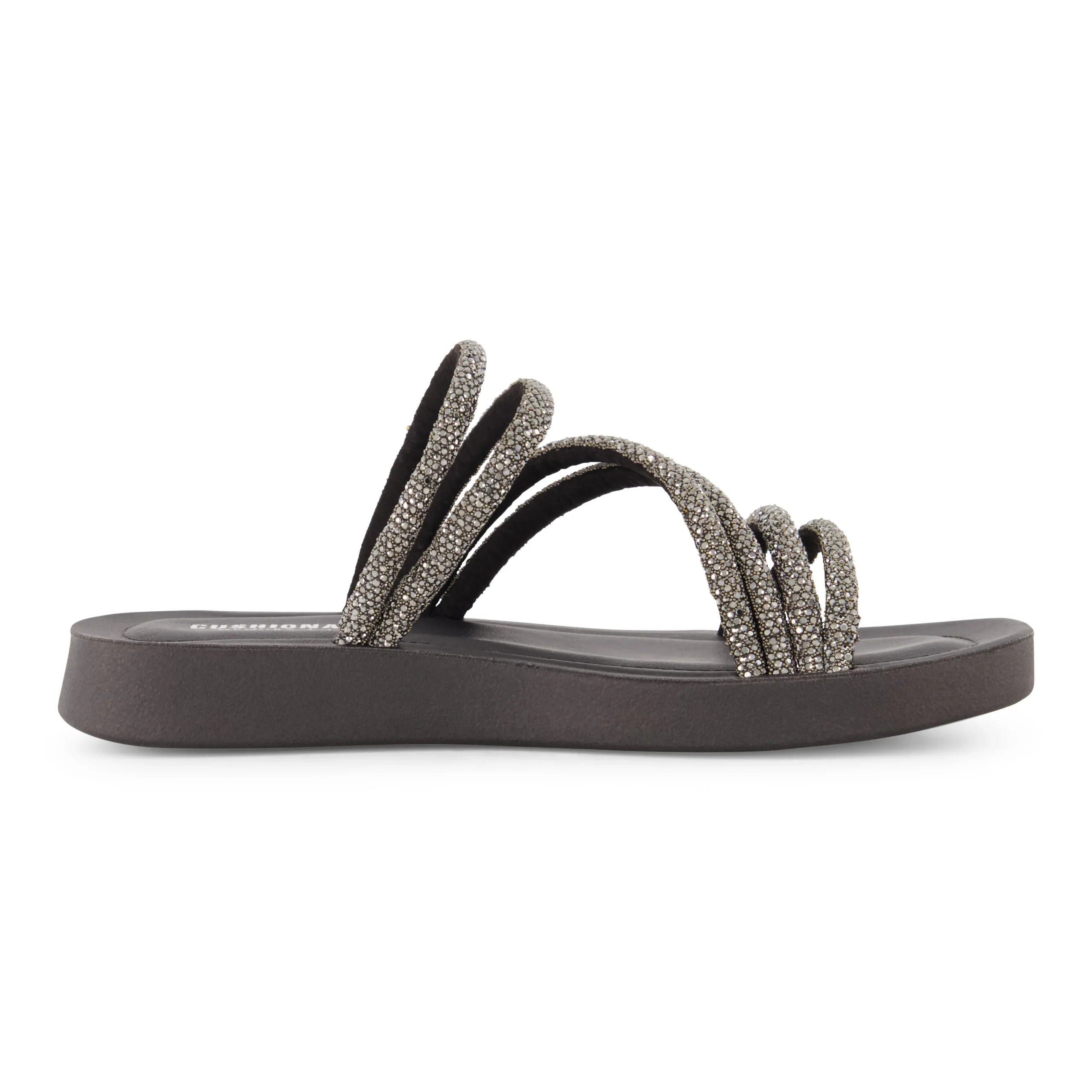 Slide Sandals | Platform Sandals>Cushionaire Athena Rhinestone Sandal