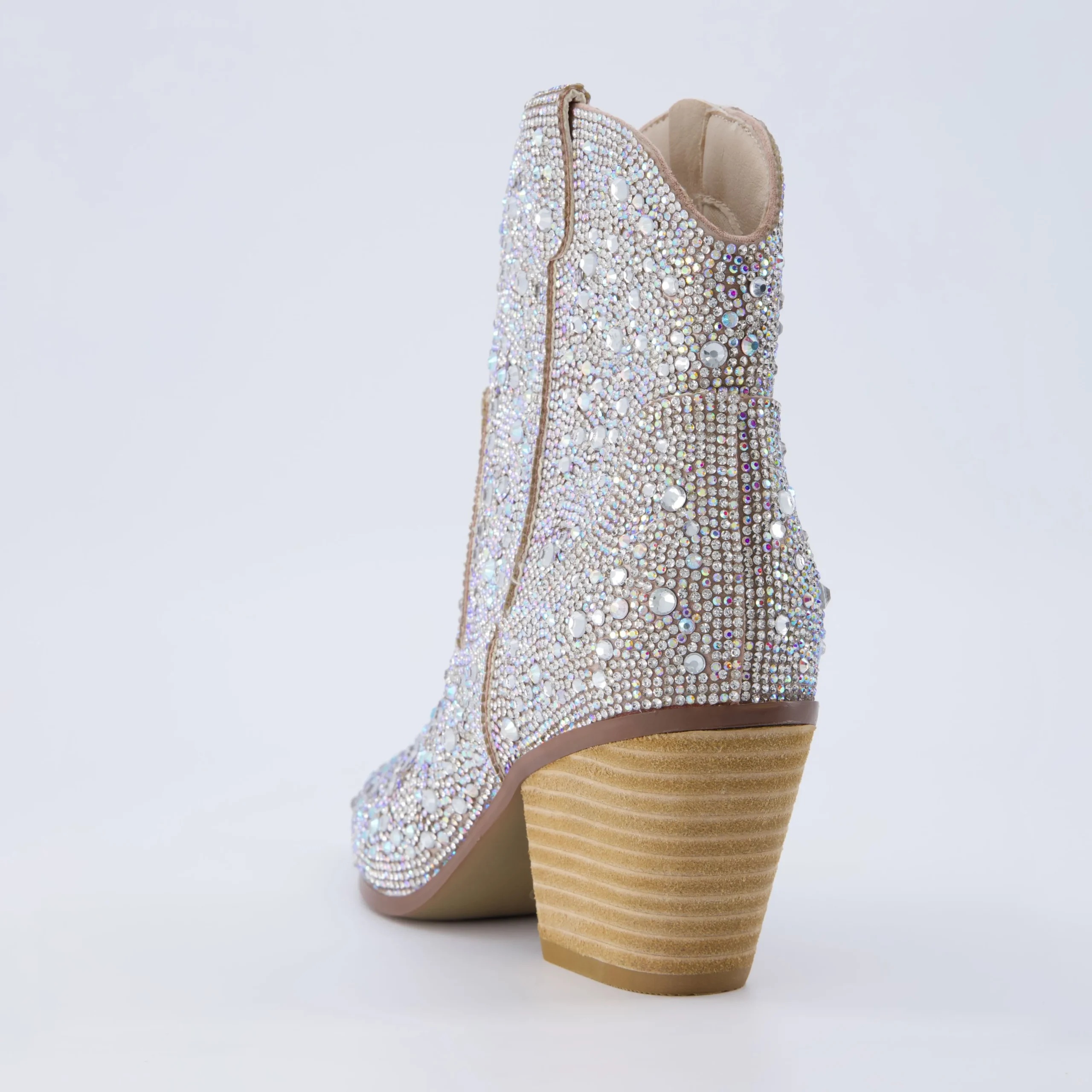 Booties>Cushionaire Bravo Rhinestone Western Boot Silver