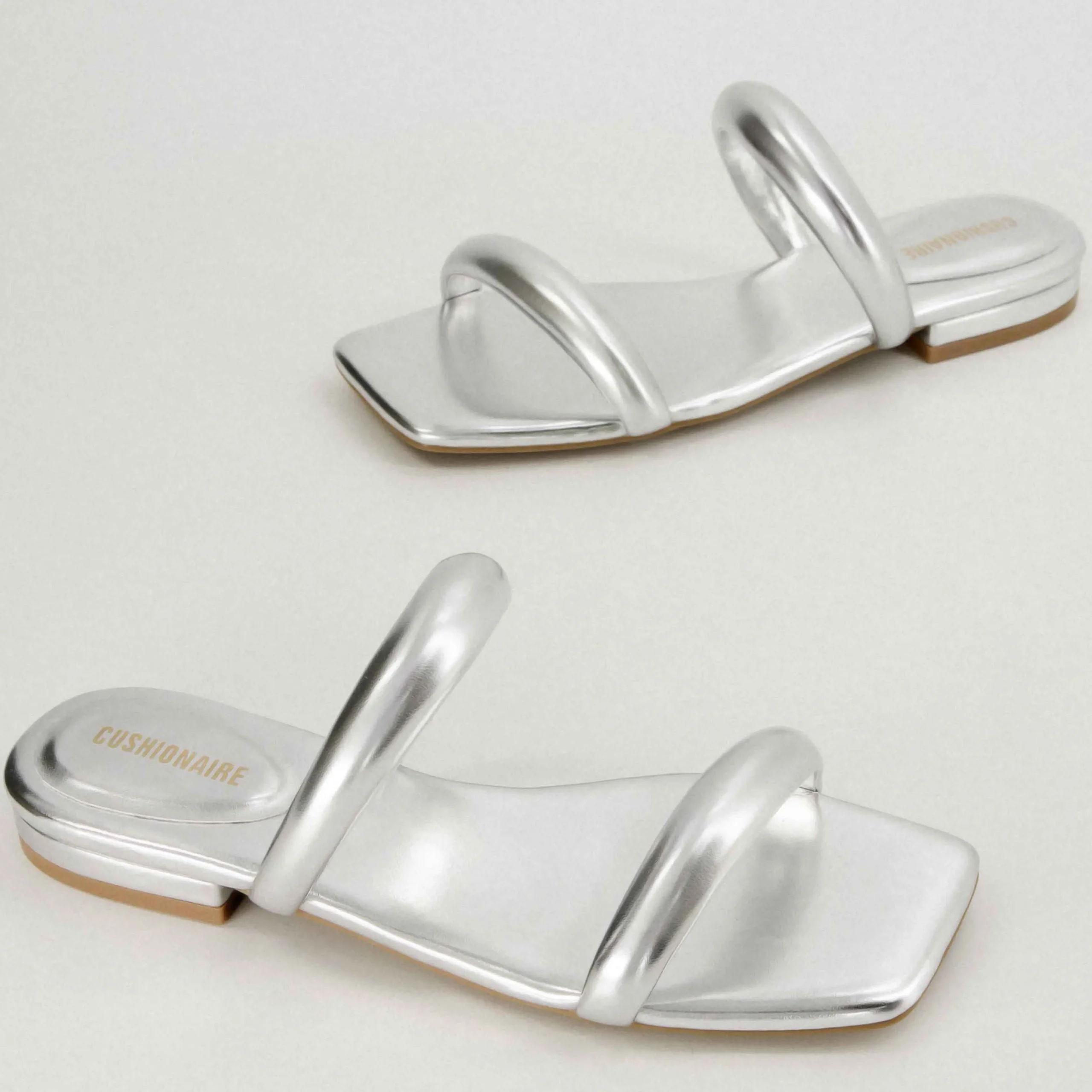 Slide Sandals | Flat Sandals>Cushionaire Dazzle Two Band Slide Sandal