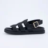 Flat Sandals | Footbed Sandals>Cushionaire Ego Fisherman Sandal Black