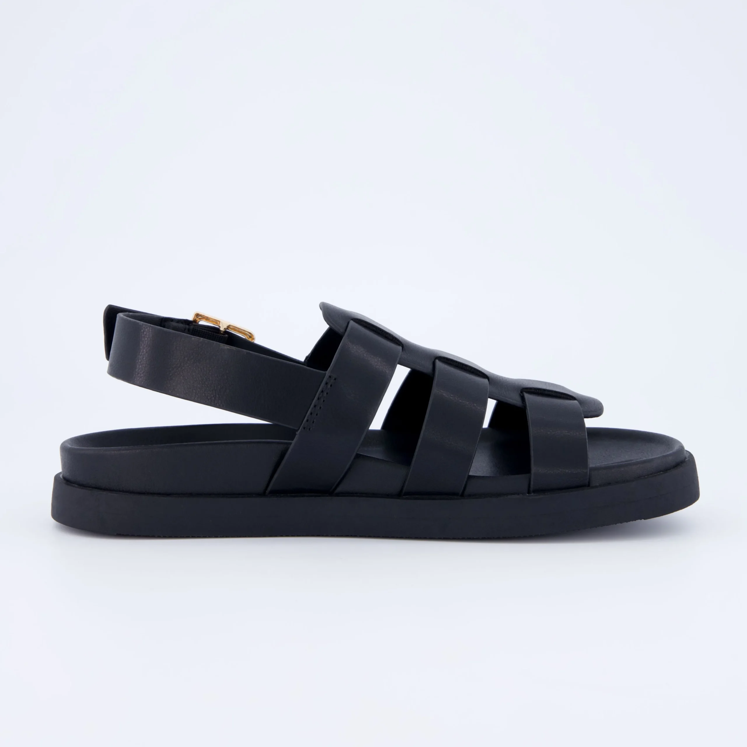 Flat Sandals | Footbed Sandals>Cushionaire Ego Fisherman Sandal Black