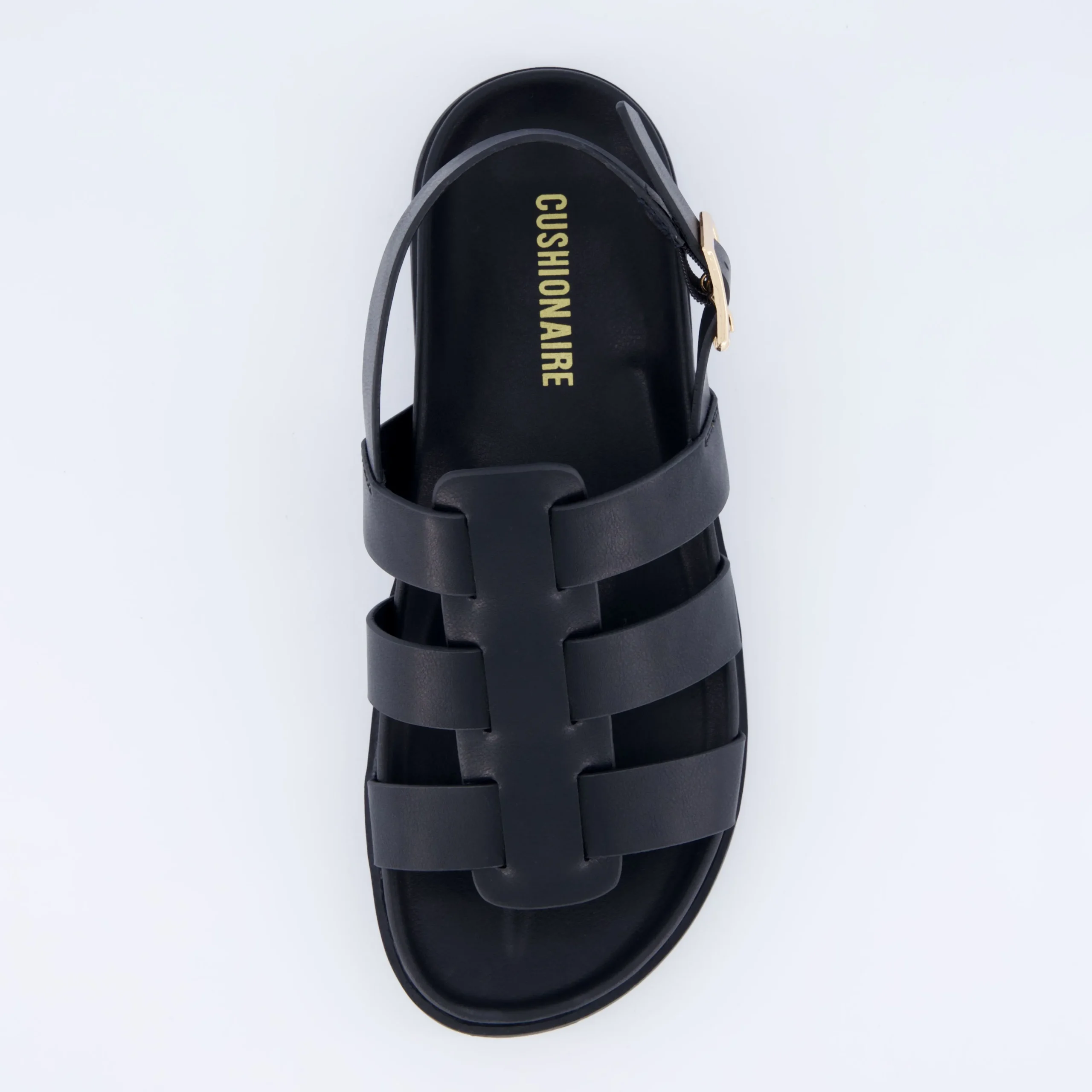 Flat Sandals | Footbed Sandals>Cushionaire Ego Fisherman Sandal Black