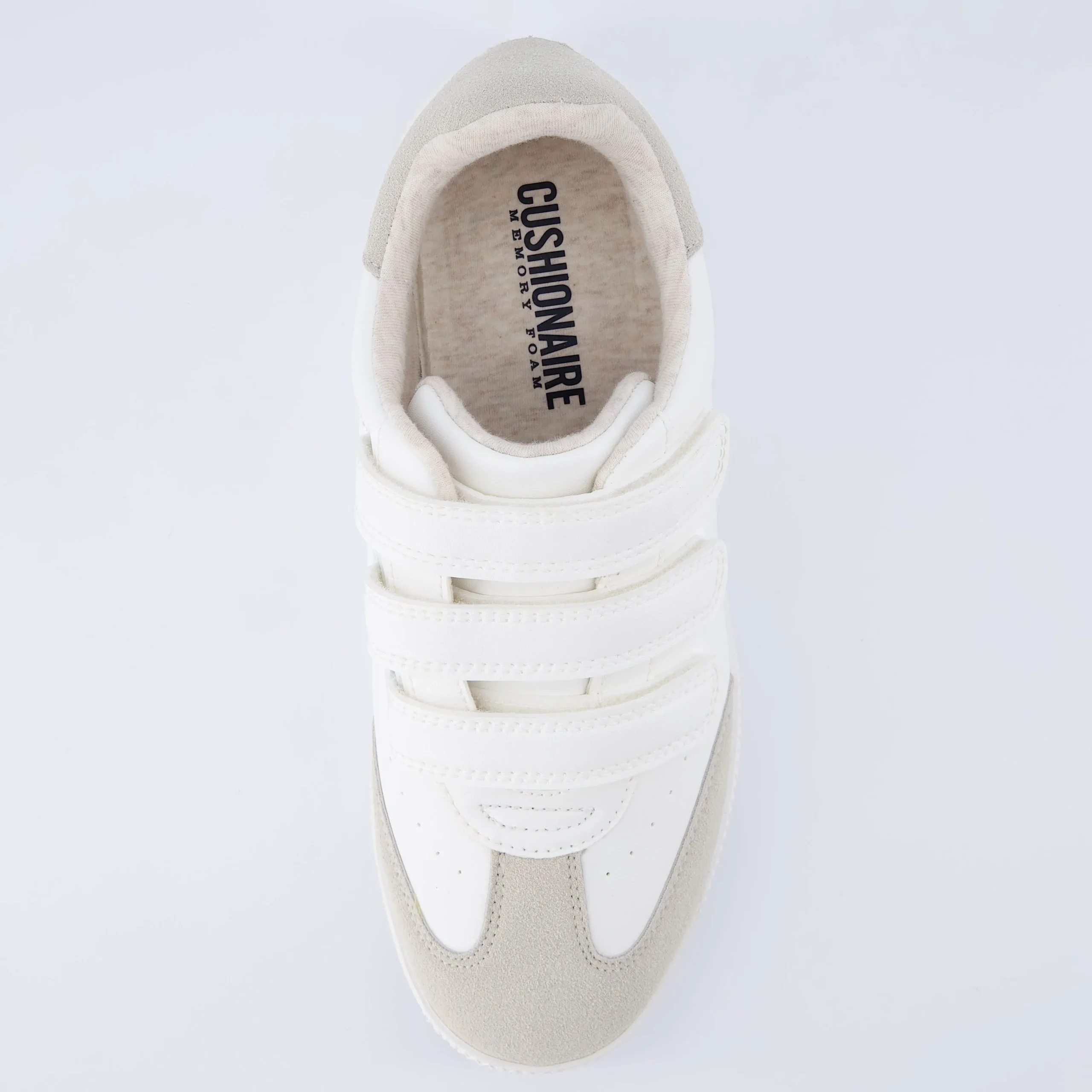 Fashion Sneakers | Sneakers>Cushionaire Fondue Velcro Sneaker White/Grey