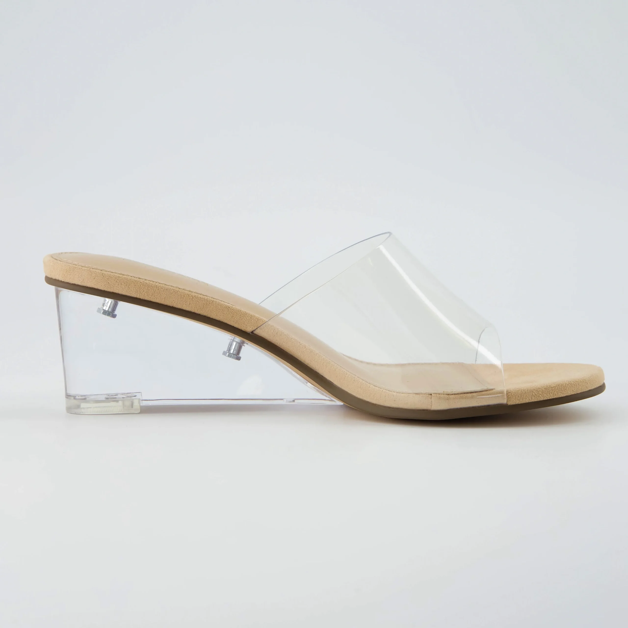 Dress Sandals | Dress Sandals>Cushionaire Gloss Lucite Wedge Sandals Clear