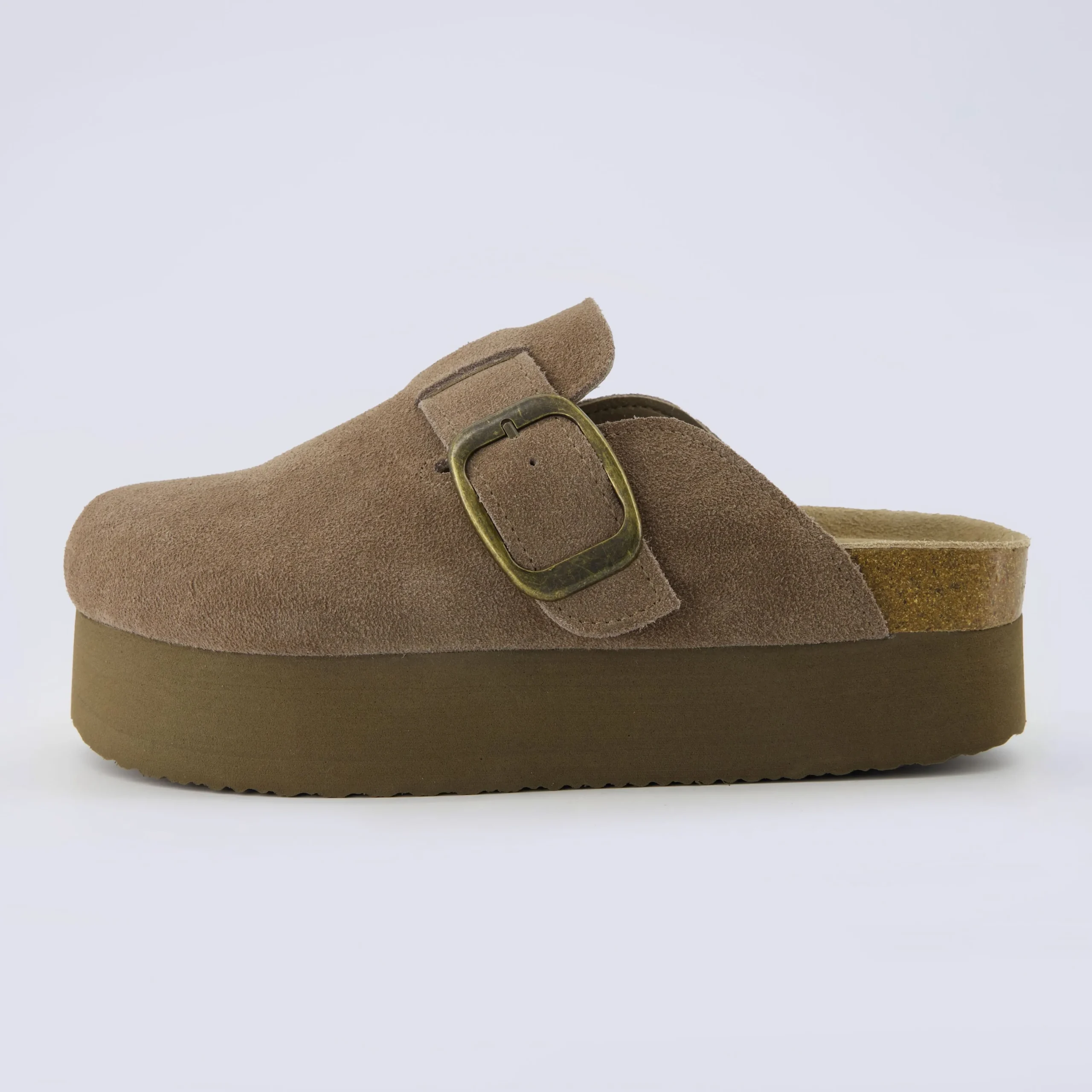Clogs & Mules>Cushionaire Granola 2 Suede Platform Clog