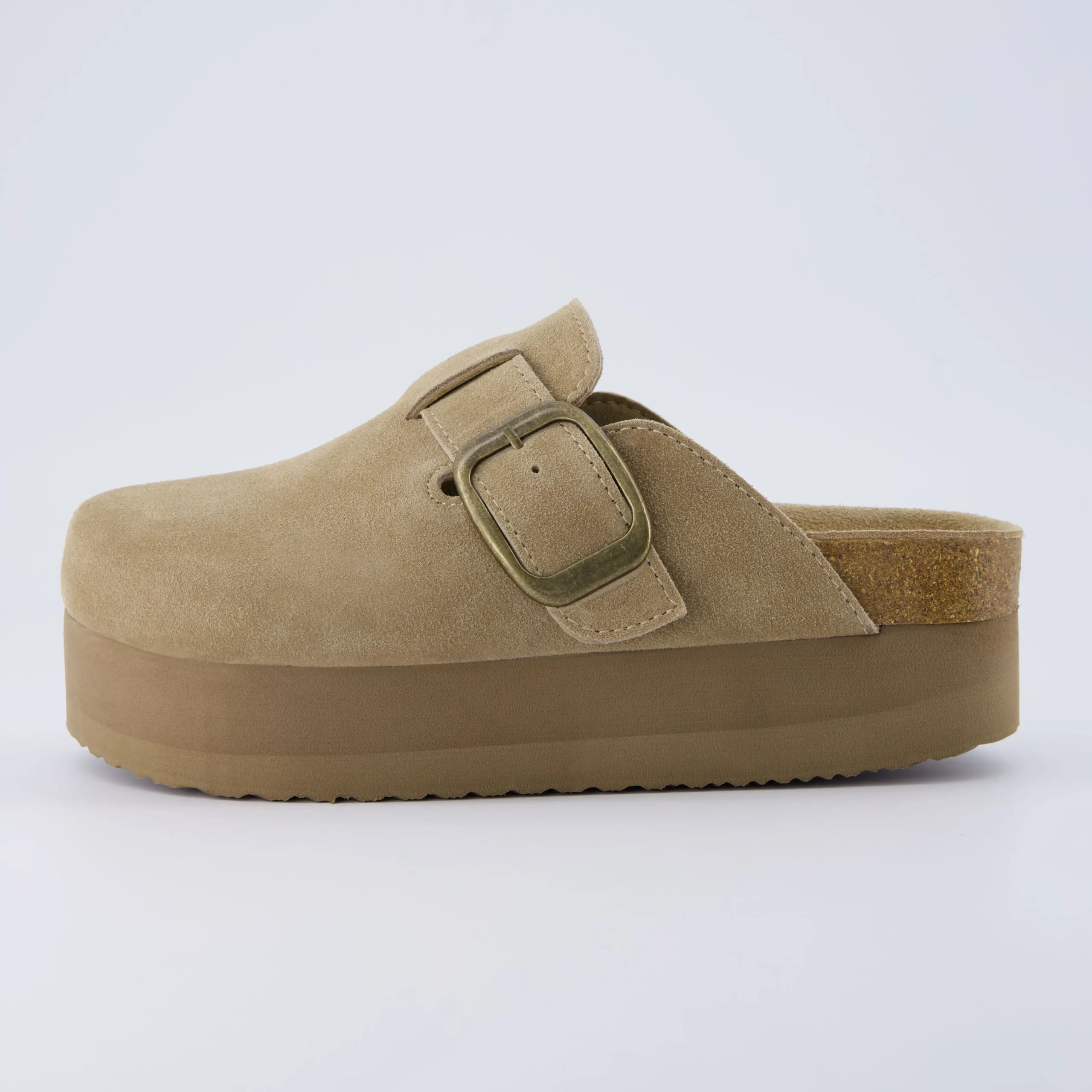 Clogs & Mules>Cushionaire Granola 2 Suede Platform Clog
