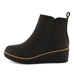 Booties>Cushionaire Ilena Slip-on Wedge Bootie