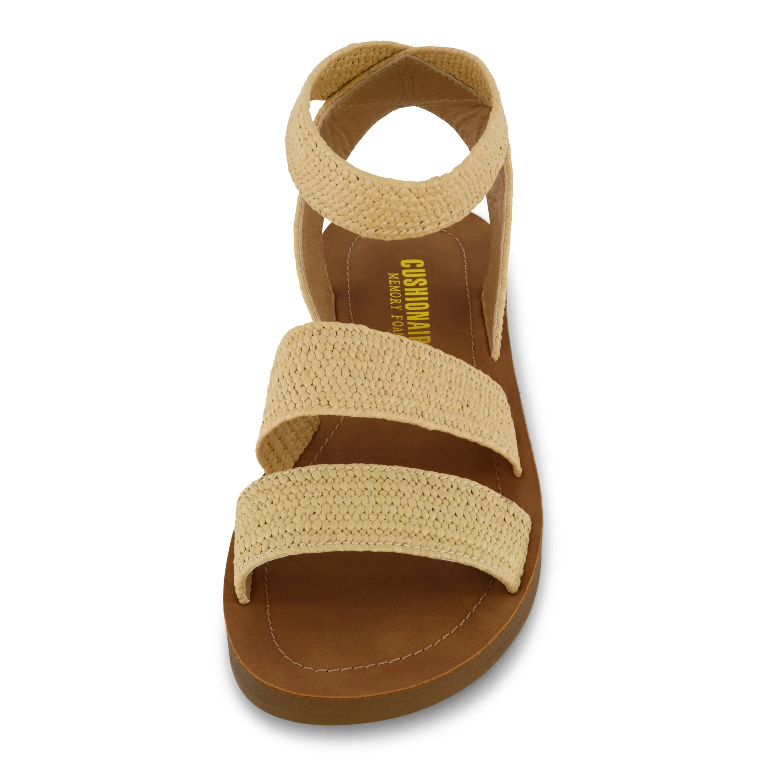 Flat Sandals>Cushionaire Indego Two Band Stretch Sandal