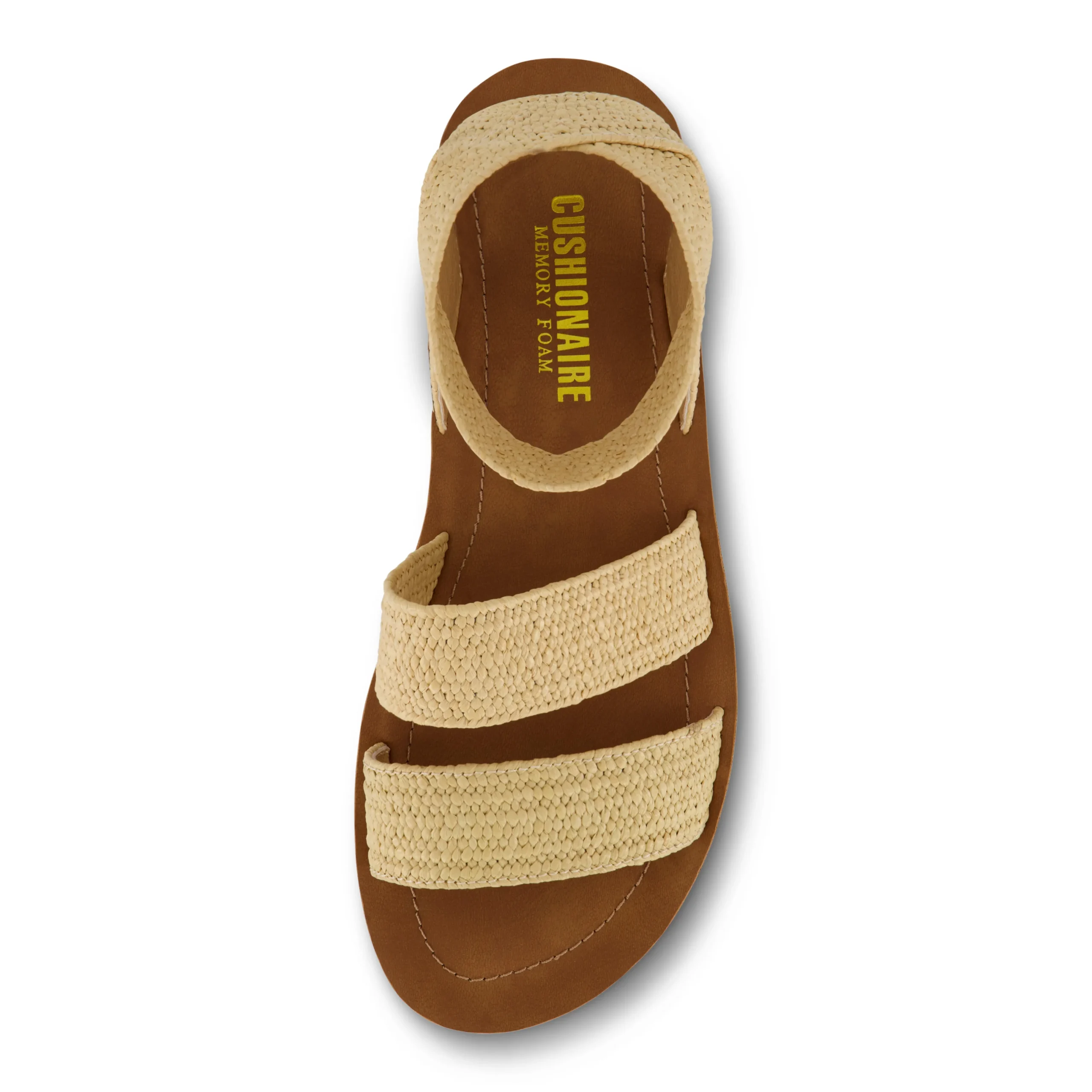 Flat Sandals>Cushionaire Indego Two Band Stretch Sandal