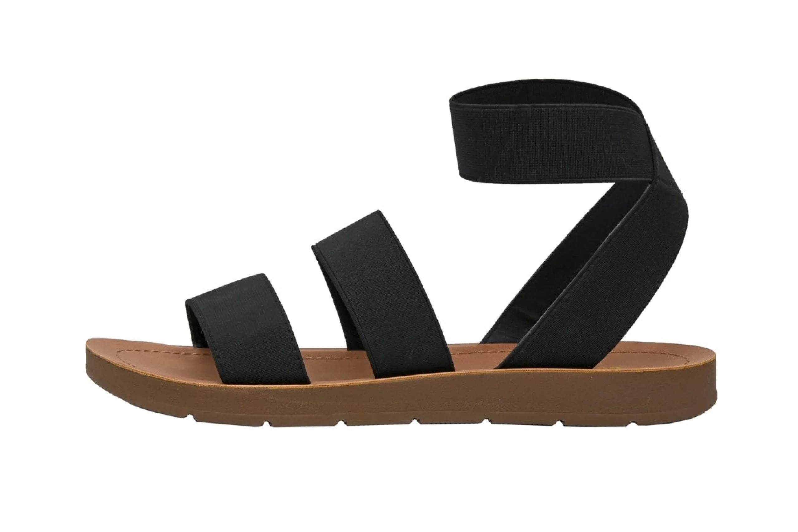 Flat Sandals>Cushionaire Indego Two Band Stretch Sandal