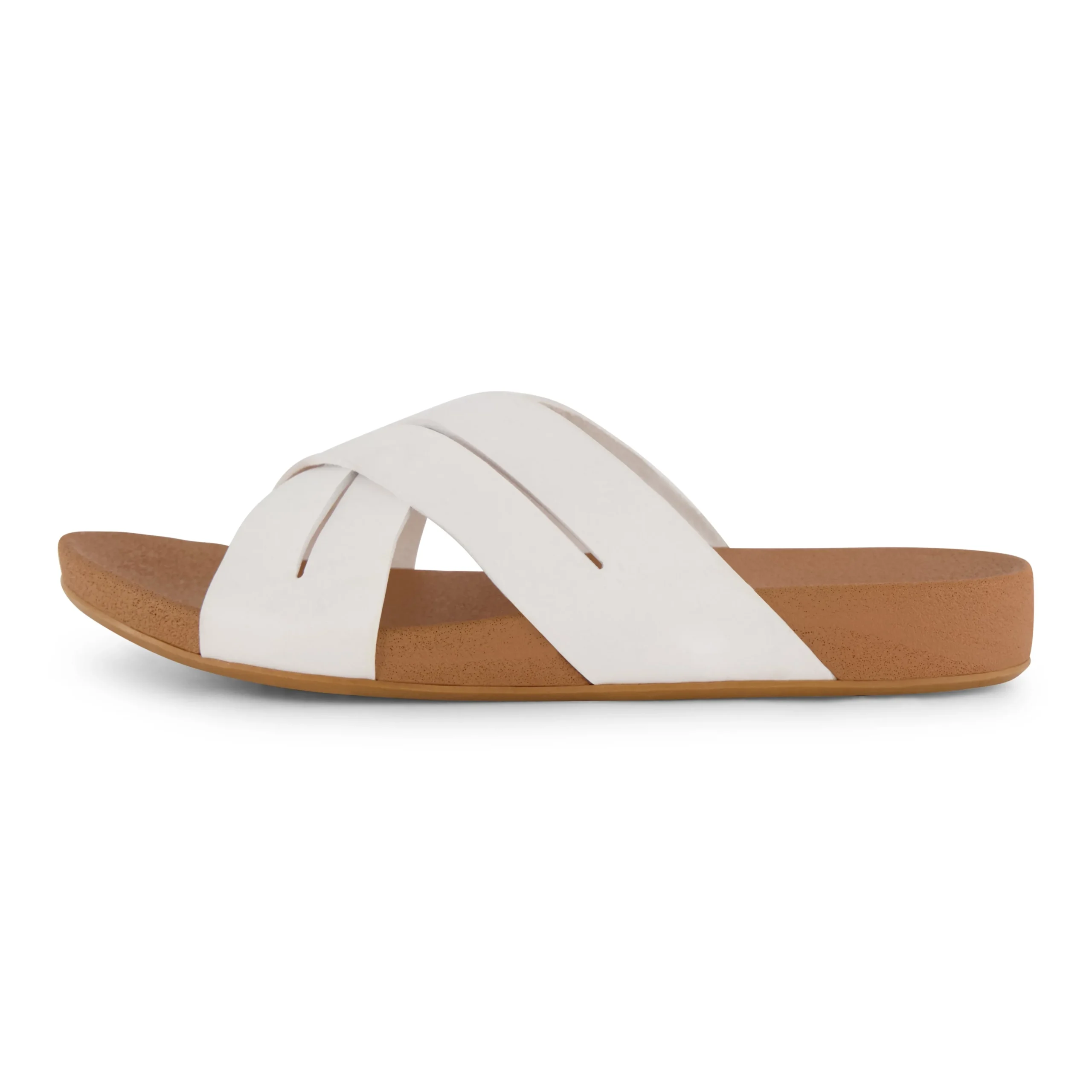 Slide Sandals | Flat Sandals>Cushionaire Jackie Cross Band Footbed Sandal