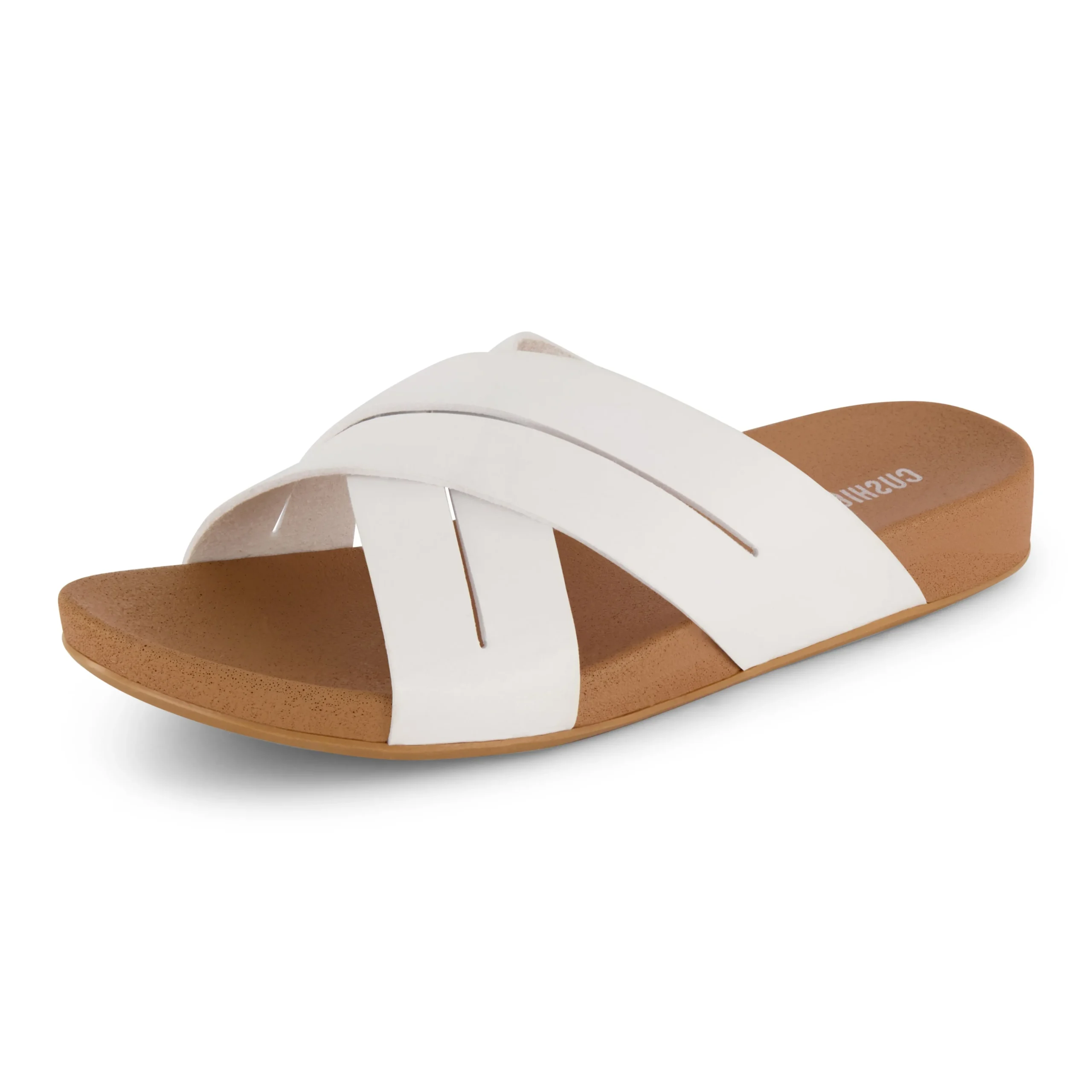 Slide Sandals | Flat Sandals>Cushionaire Jackie Cross Band Footbed Sandal