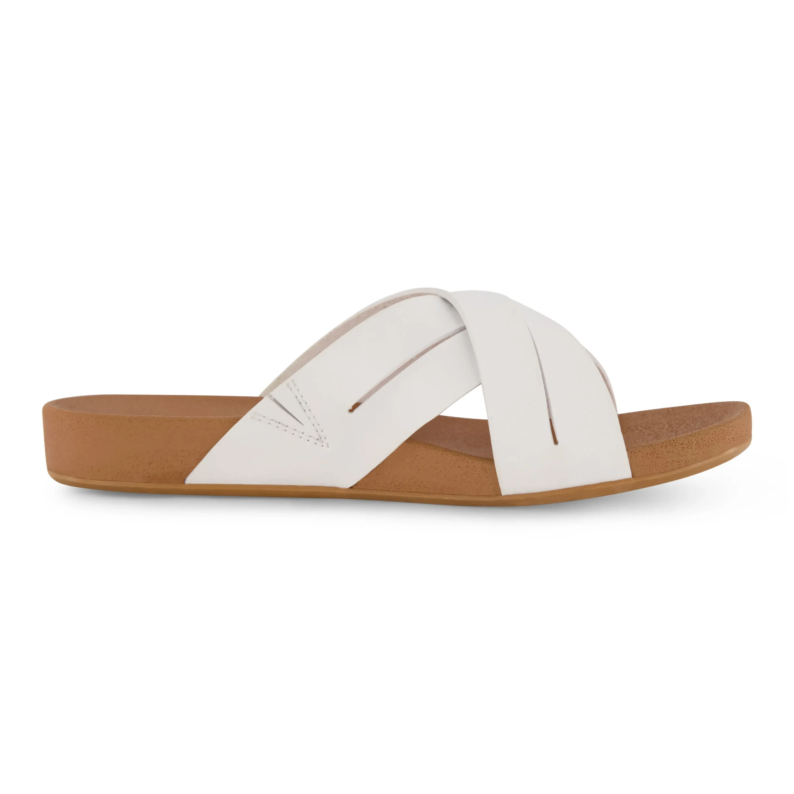 Slide Sandals | Flat Sandals>Cushionaire Jackie Cross Band Footbed Sandal