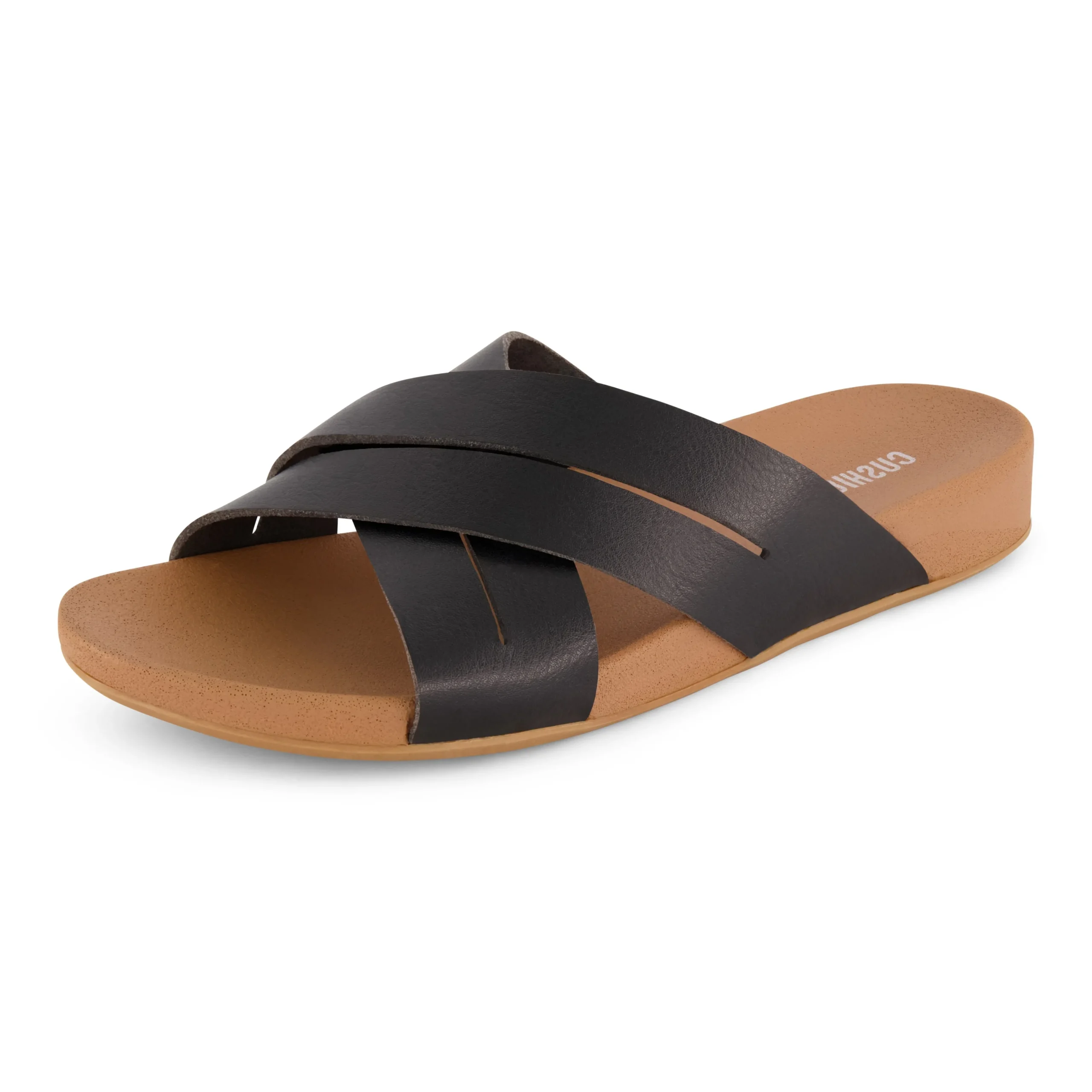 Slide Sandals | Flat Sandals>Cushionaire Jackie Cross Band Footbed Sandal