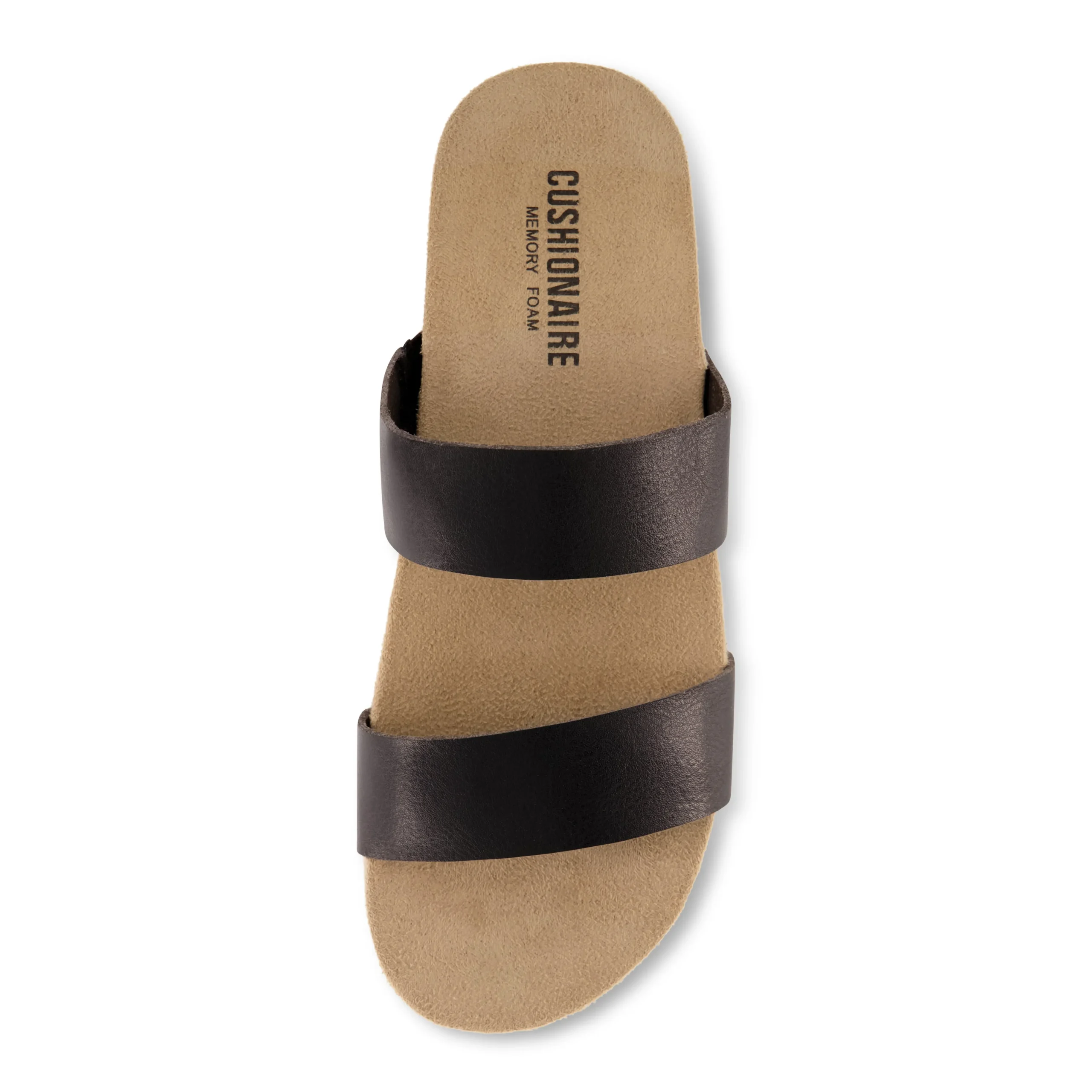 Slide Sandals | Footbed Sandals>Cushionaire Jaimy Two Band Footbed Sandal
