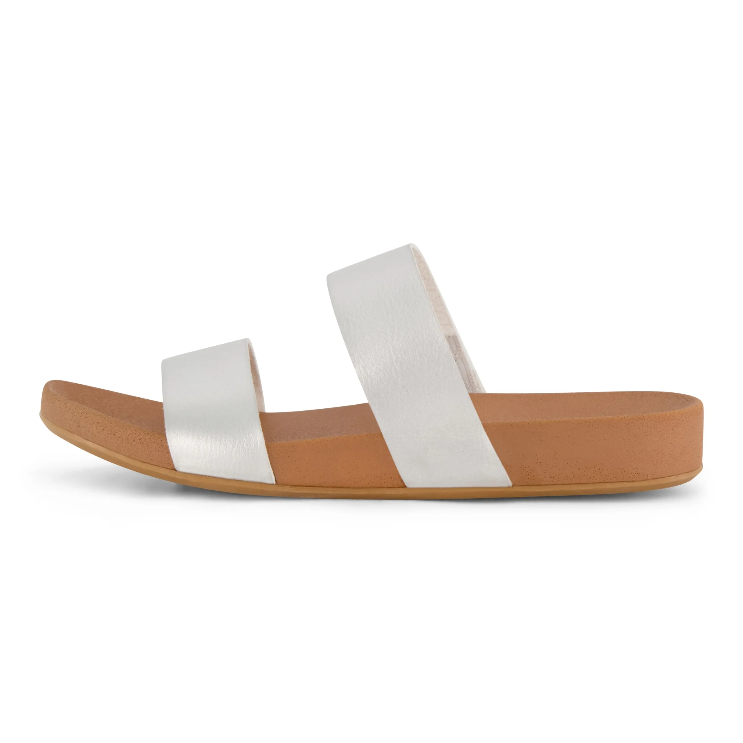Slide Sandals | Flat Sandals>Cushionaire Josie Two Band Footbed Sandal