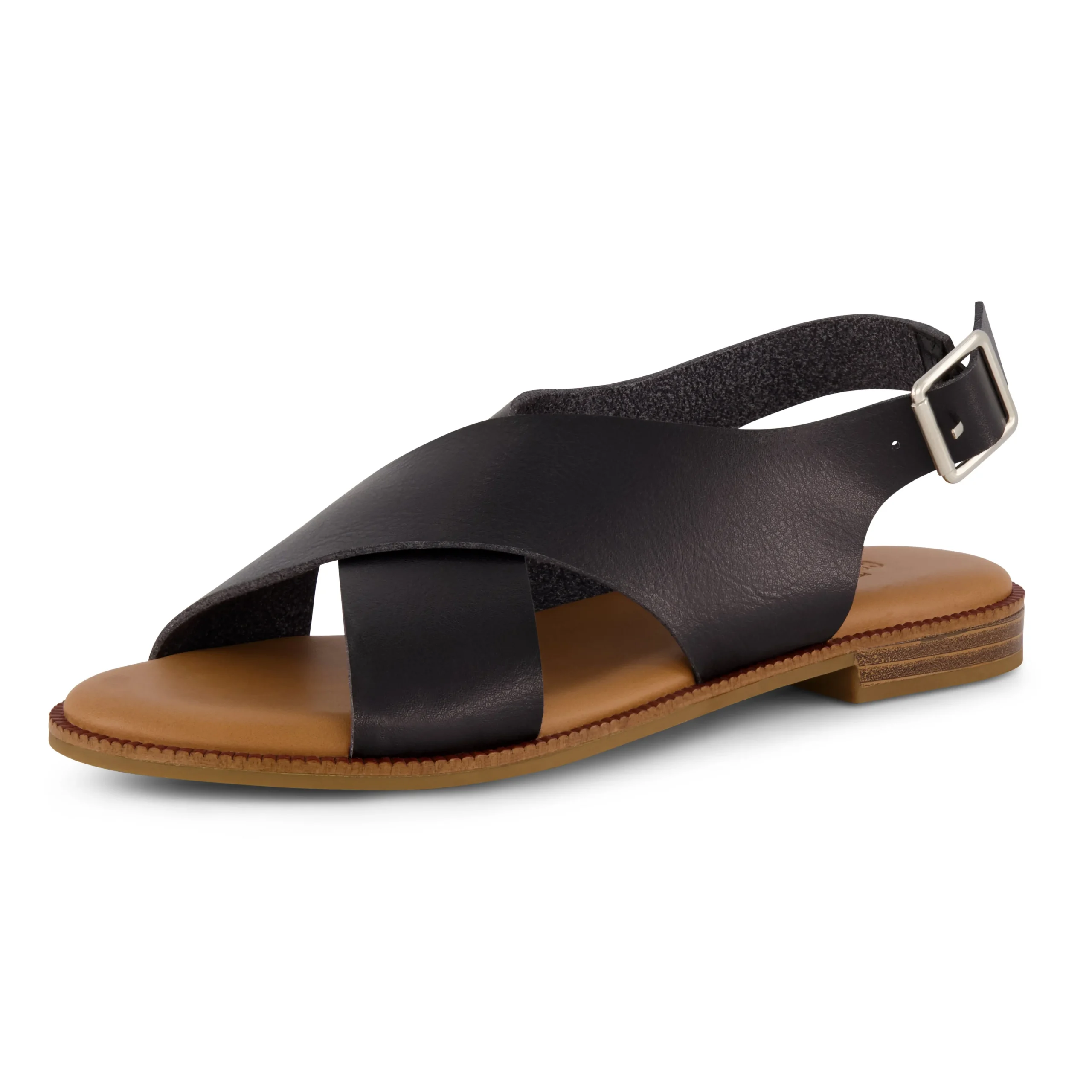 Flat Sandals>Cushionaire Lake Cross Band Sandal