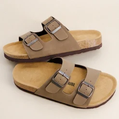 Slide Sandals | Footbed Sandals>Cushionaire Lane Cork Footbed Sandal
