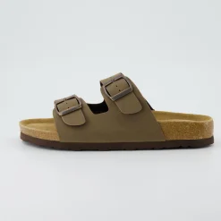 Slide Sandals | Footbed Sandals>Cushionaire Lane Cork Footbed Sandal