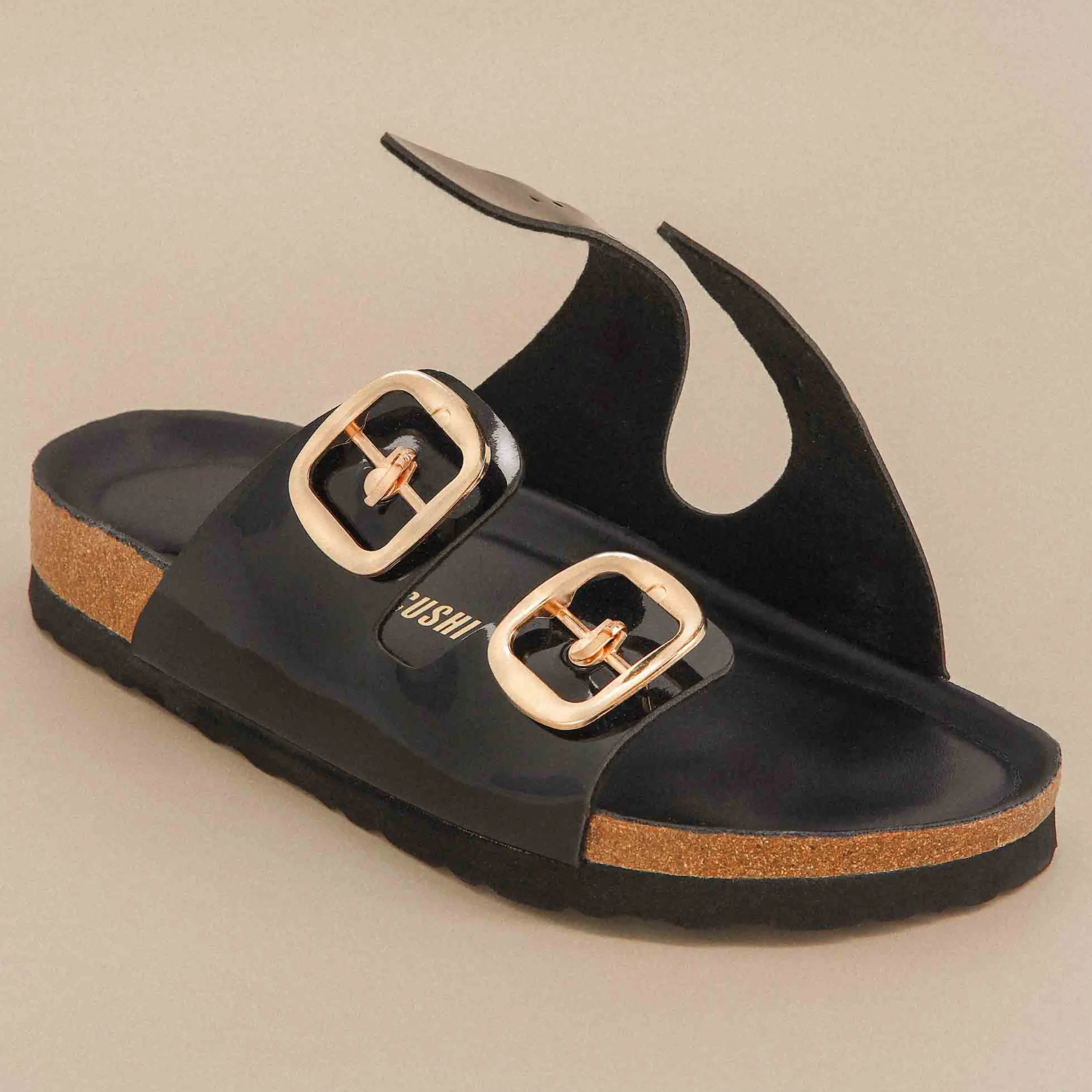 Slide Sandals | Footbed Sandals>Cushionaire Lang Cork Footbed Sandal