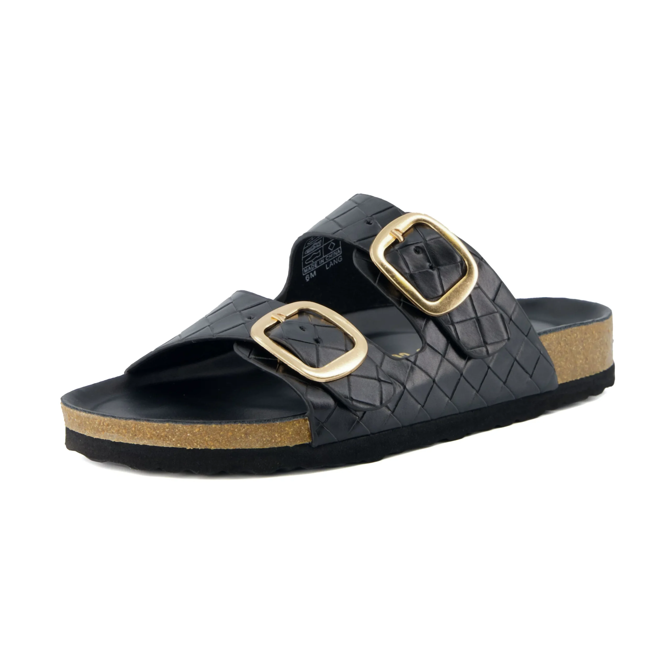 Slide Sandals | Footbed Sandals>Cushionaire Lang Woven Cork Footbed Sandal