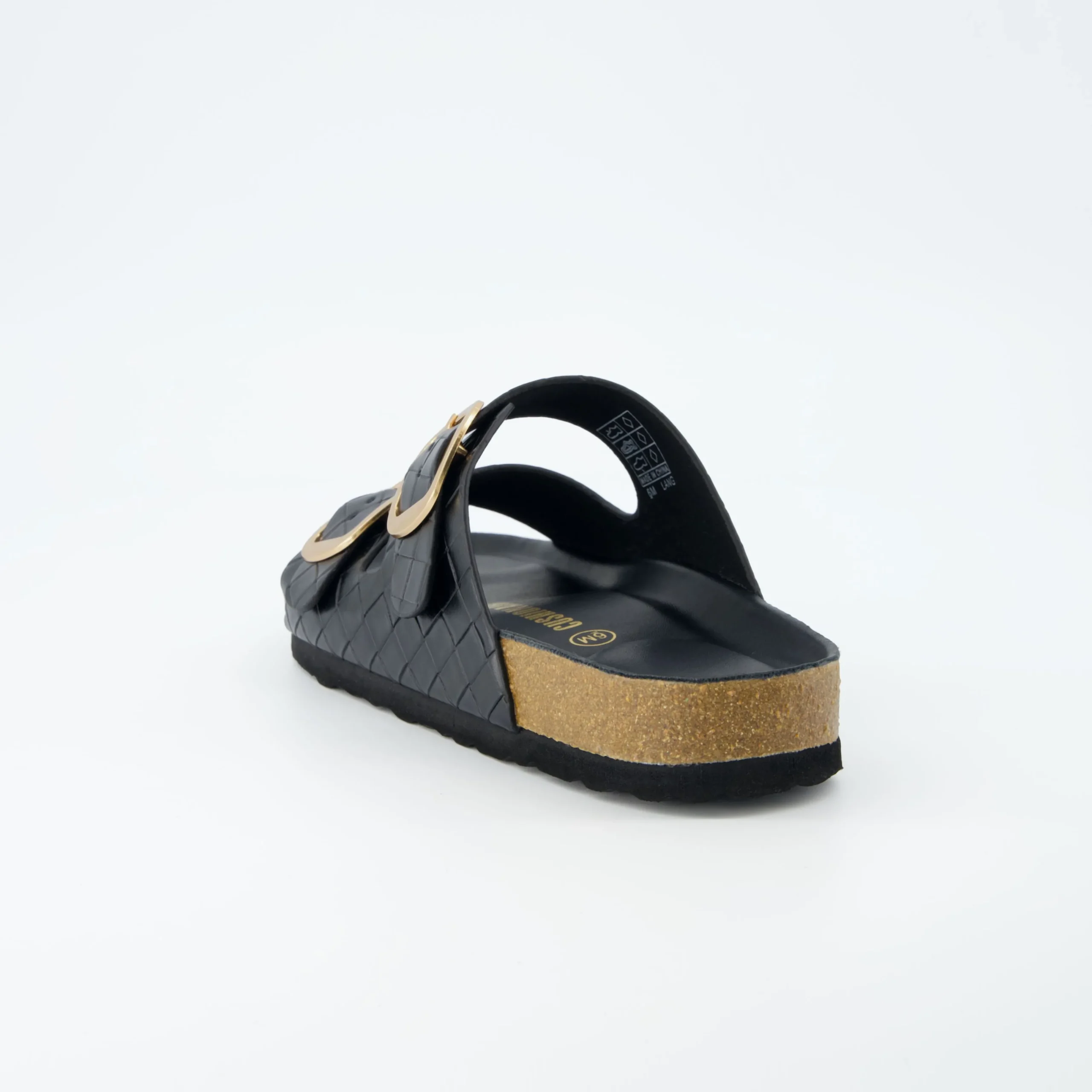 Slide Sandals | Footbed Sandals>Cushionaire Lang Woven Cork Footbed Sandal