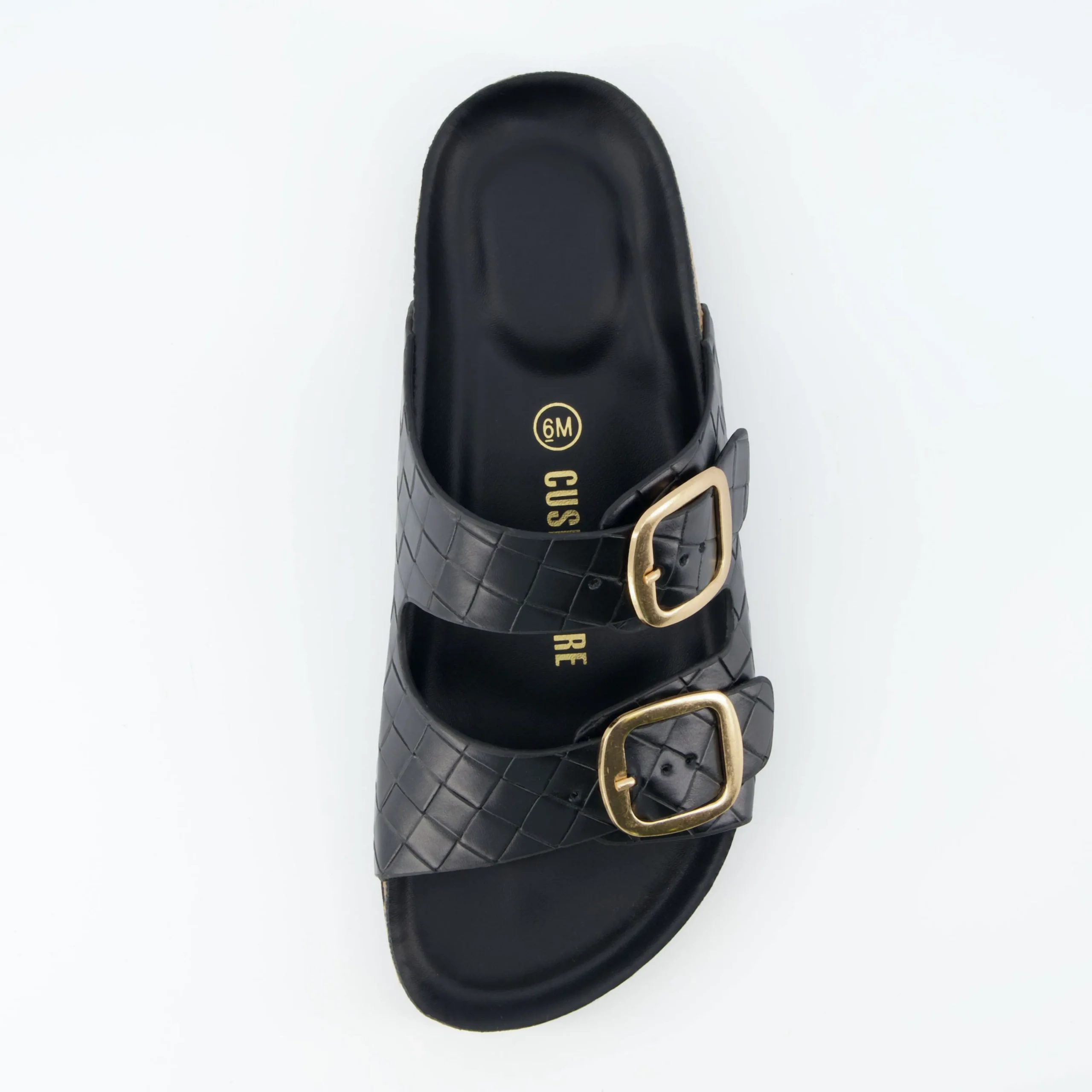 Slide Sandals | Footbed Sandals>Cushionaire Lang Woven Cork Footbed Sandal