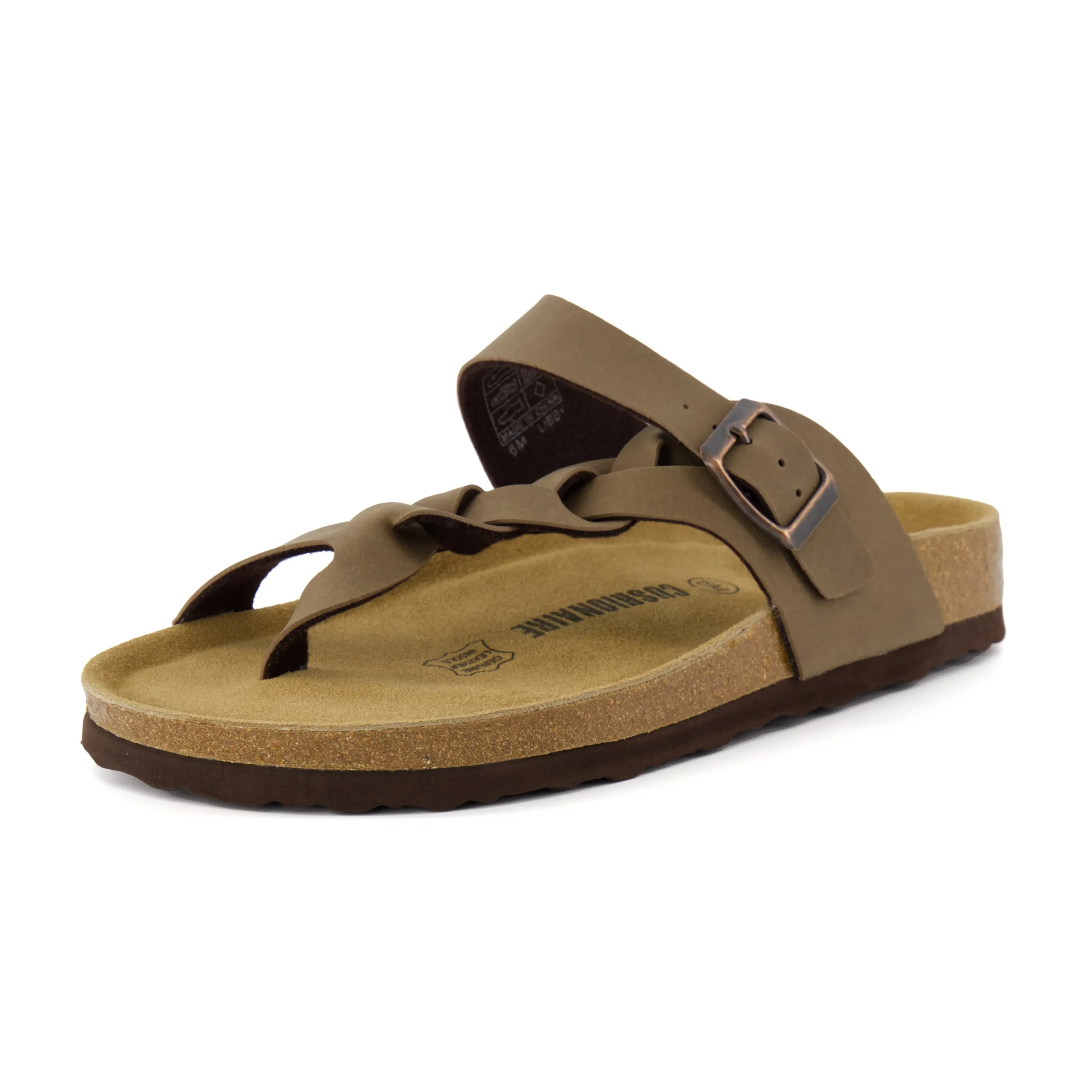 Footbed Sandals>Cushionaire Libby Cork Footbed Thong Sandal