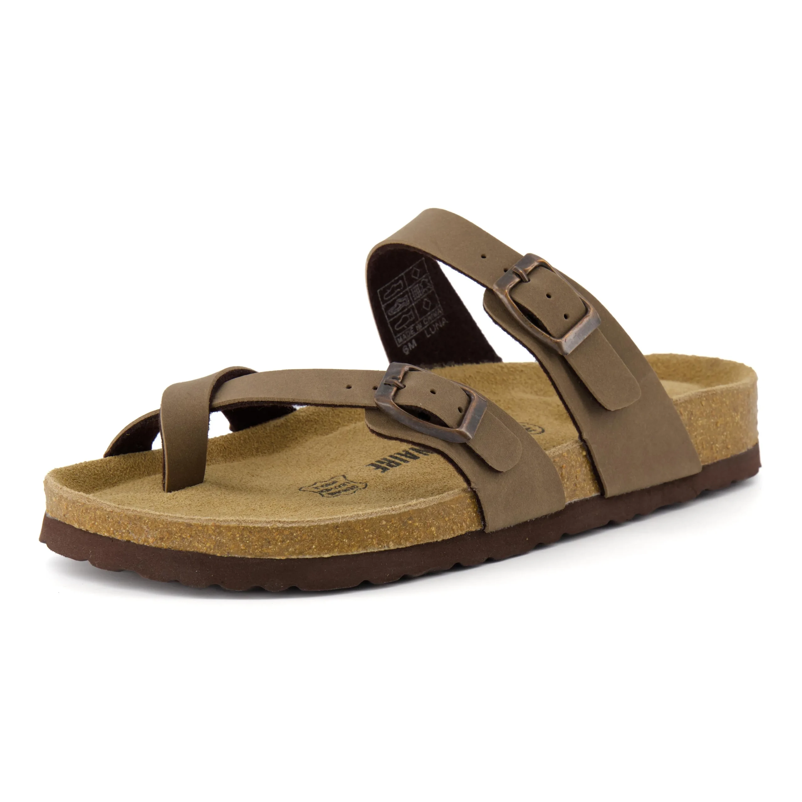 Slide Sandals | Footbed Sandals>Cushionaire Luna Cork Footbed Sandal