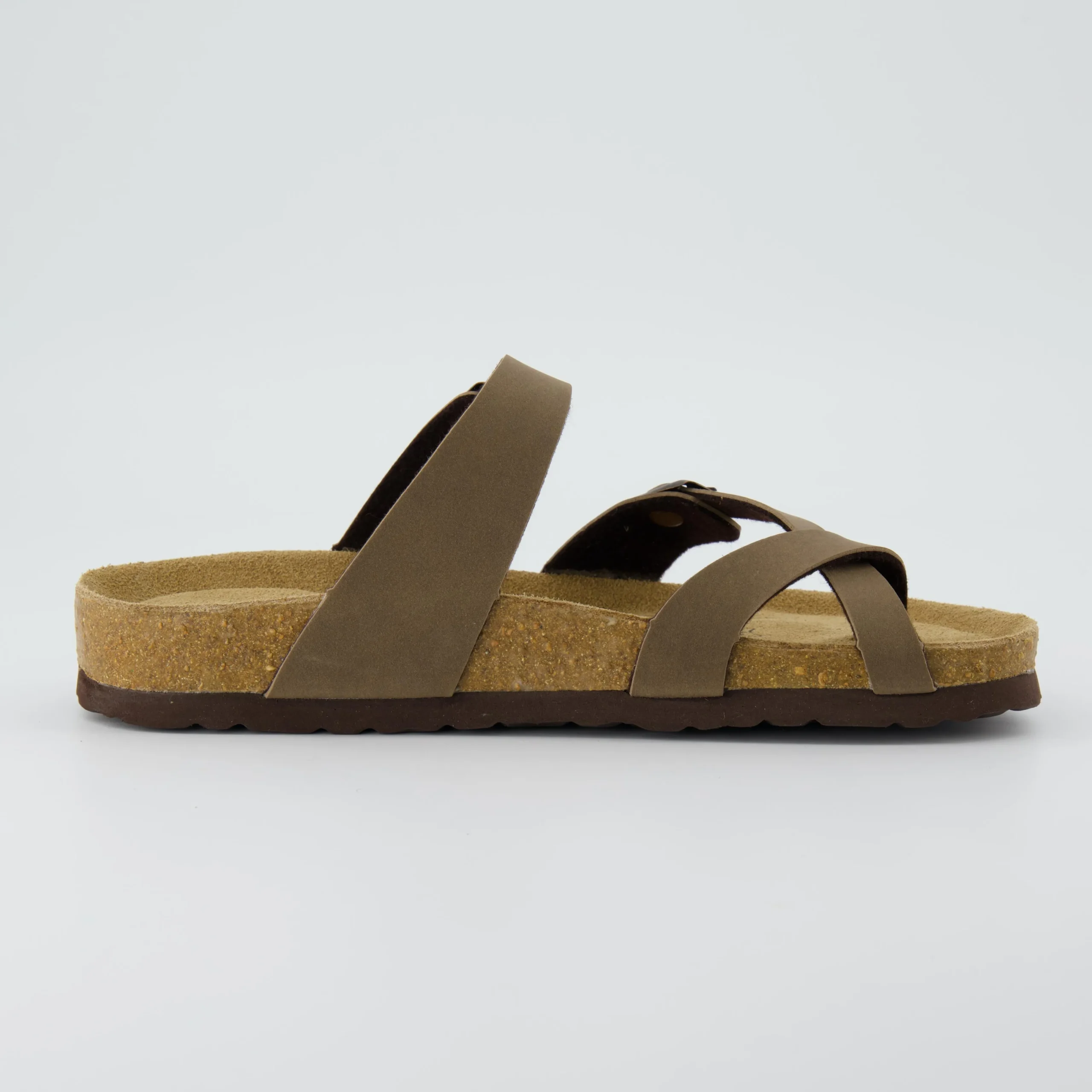 Slide Sandals | Footbed Sandals>Cushionaire Luna Cork Footbed Sandal