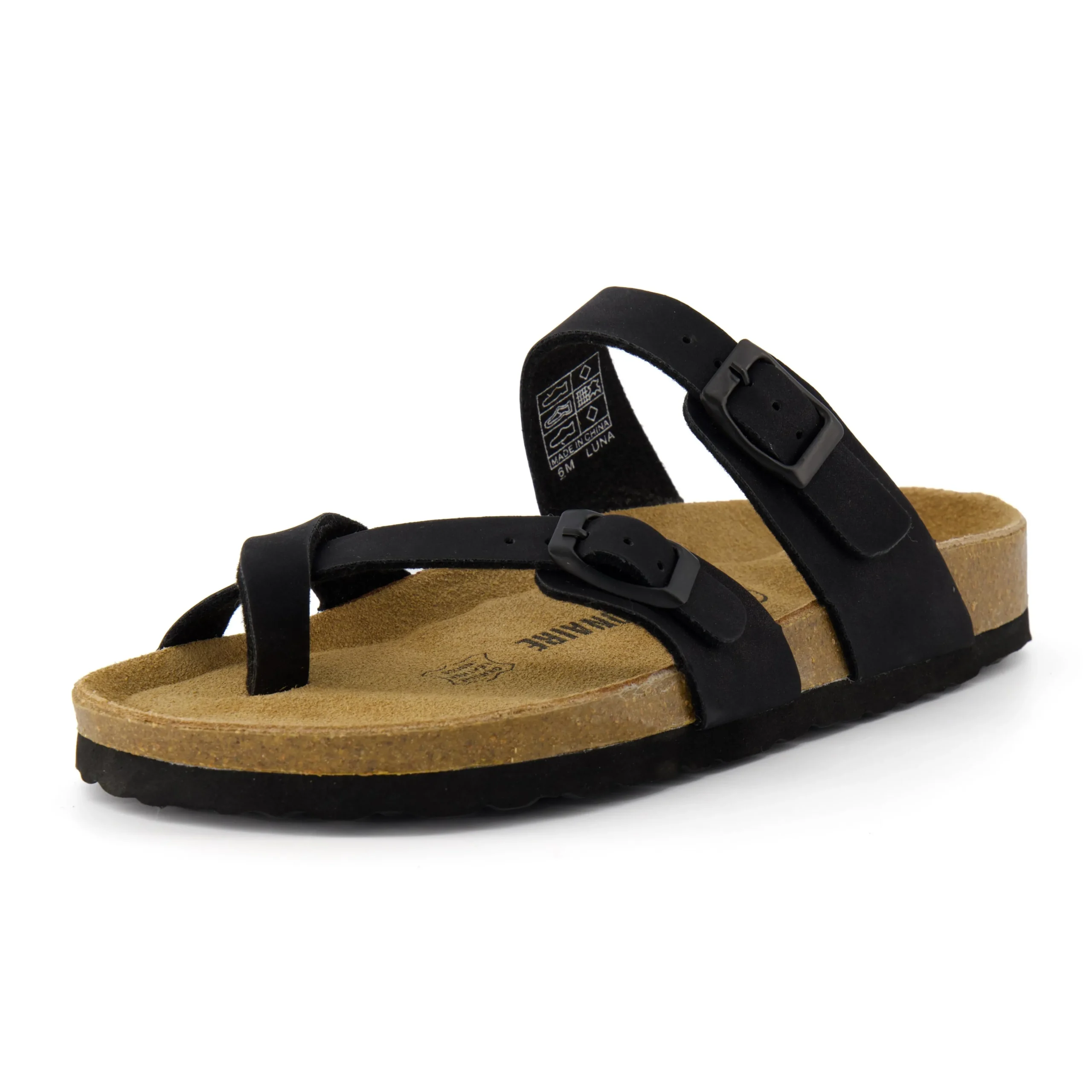 Slide Sandals | Footbed Sandals>Cushionaire Luna Cork Footbed Sandal