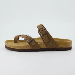 Slide Sandals | Footbed Sandals>Cushionaire Luna Cork Footbed Sandal Suedes