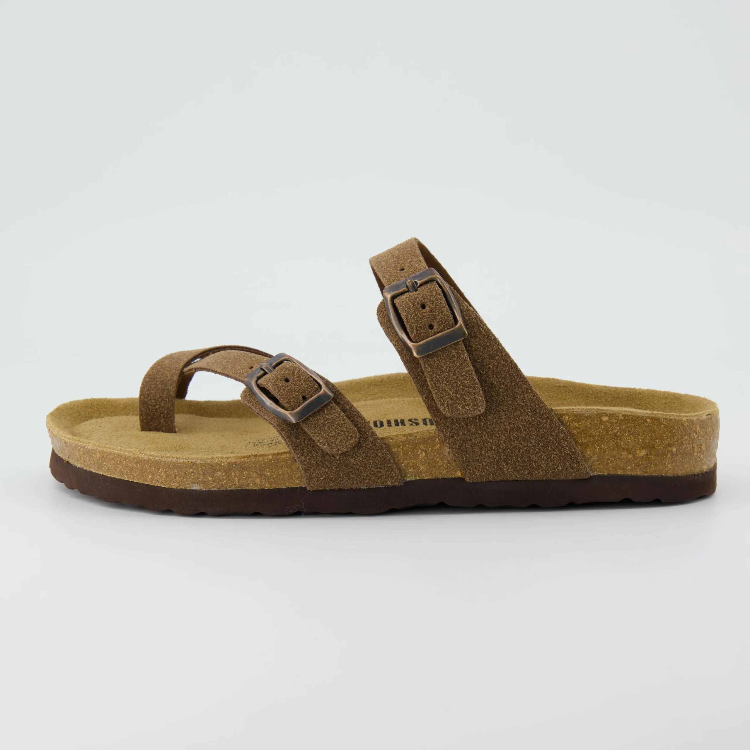 Slide Sandals | Footbed Sandals>Cushionaire Luna Cork Footbed Sandal Suedes