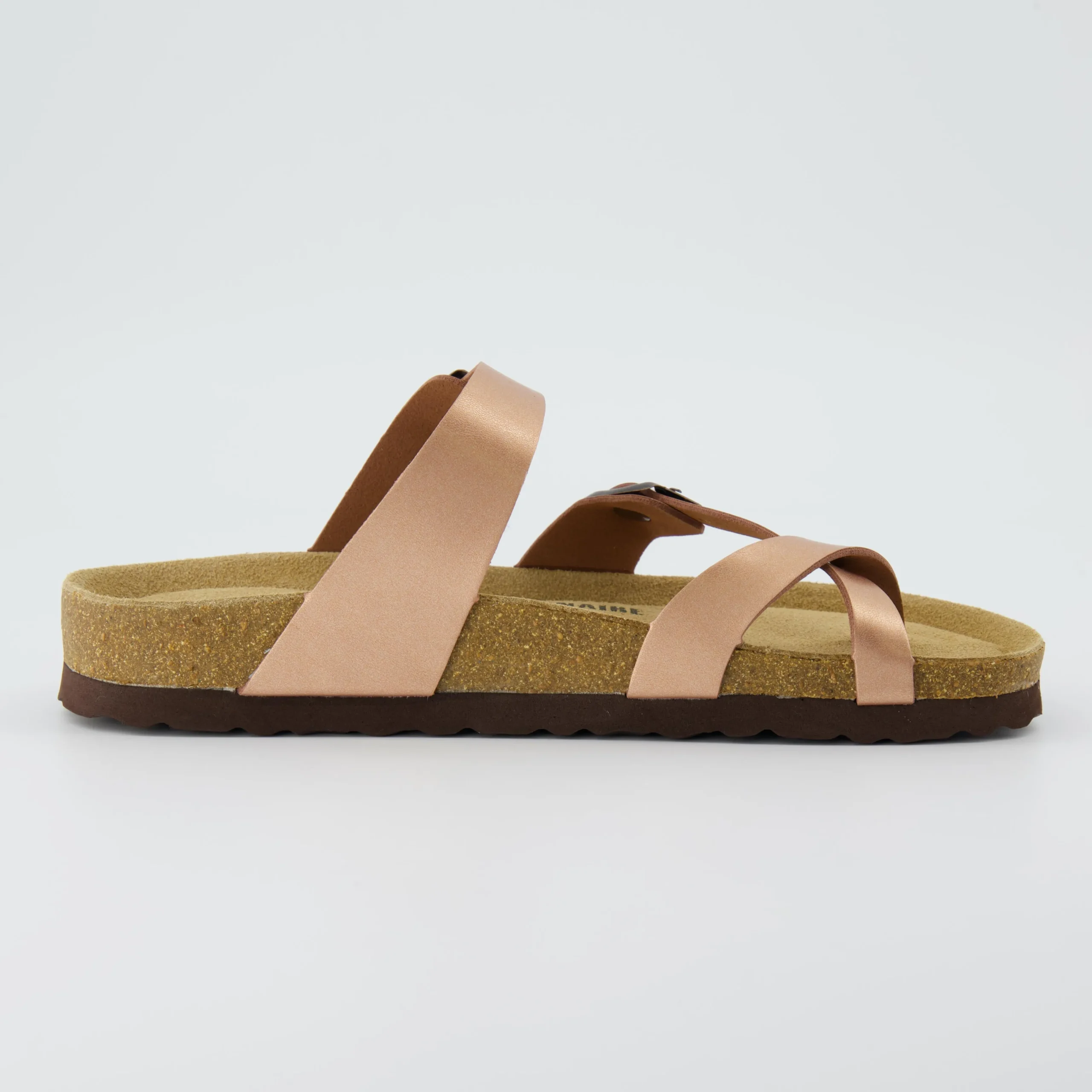 Slide Sandals | Footbed Sandals>Cushionaire Luna Cork Footbed Sandal Metallics