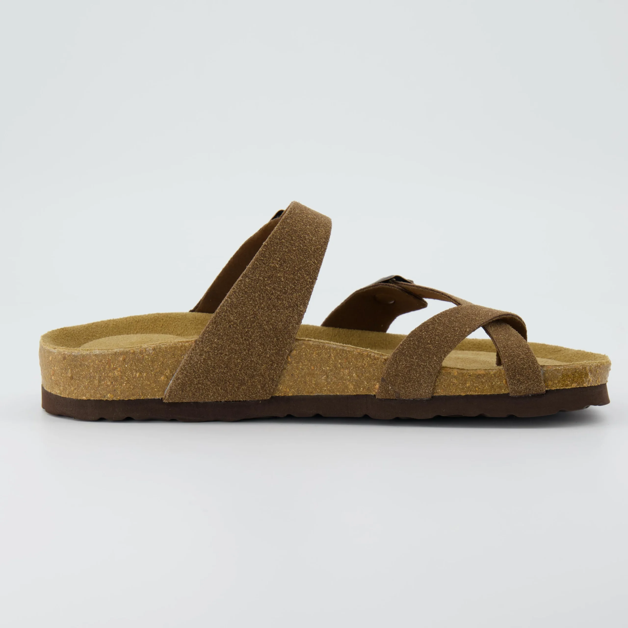 Slide Sandals | Footbed Sandals>Cushionaire Luna Cork Footbed Sandal Suedes