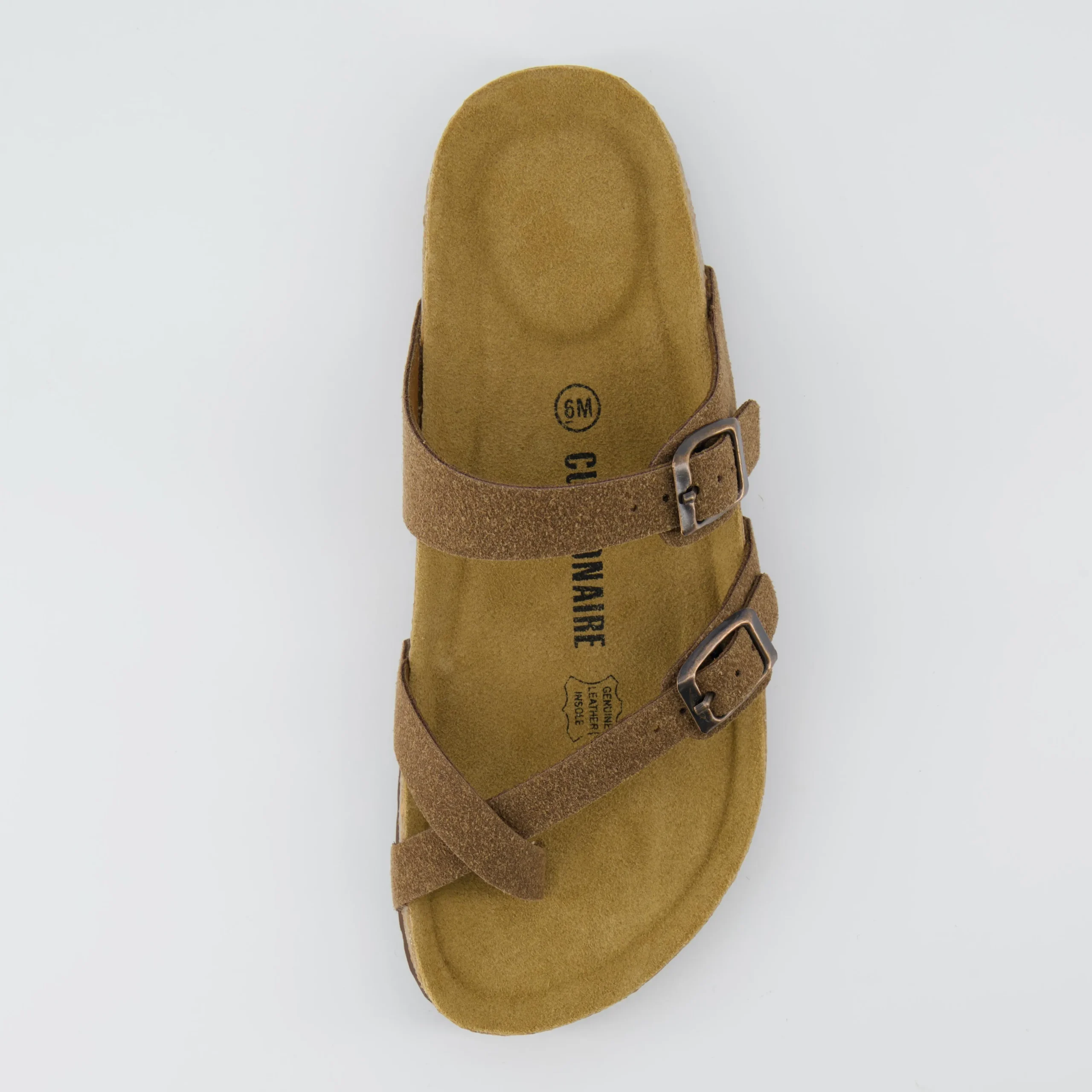 Slide Sandals | Footbed Sandals>Cushionaire Luna Cork Footbed Sandal Suedes