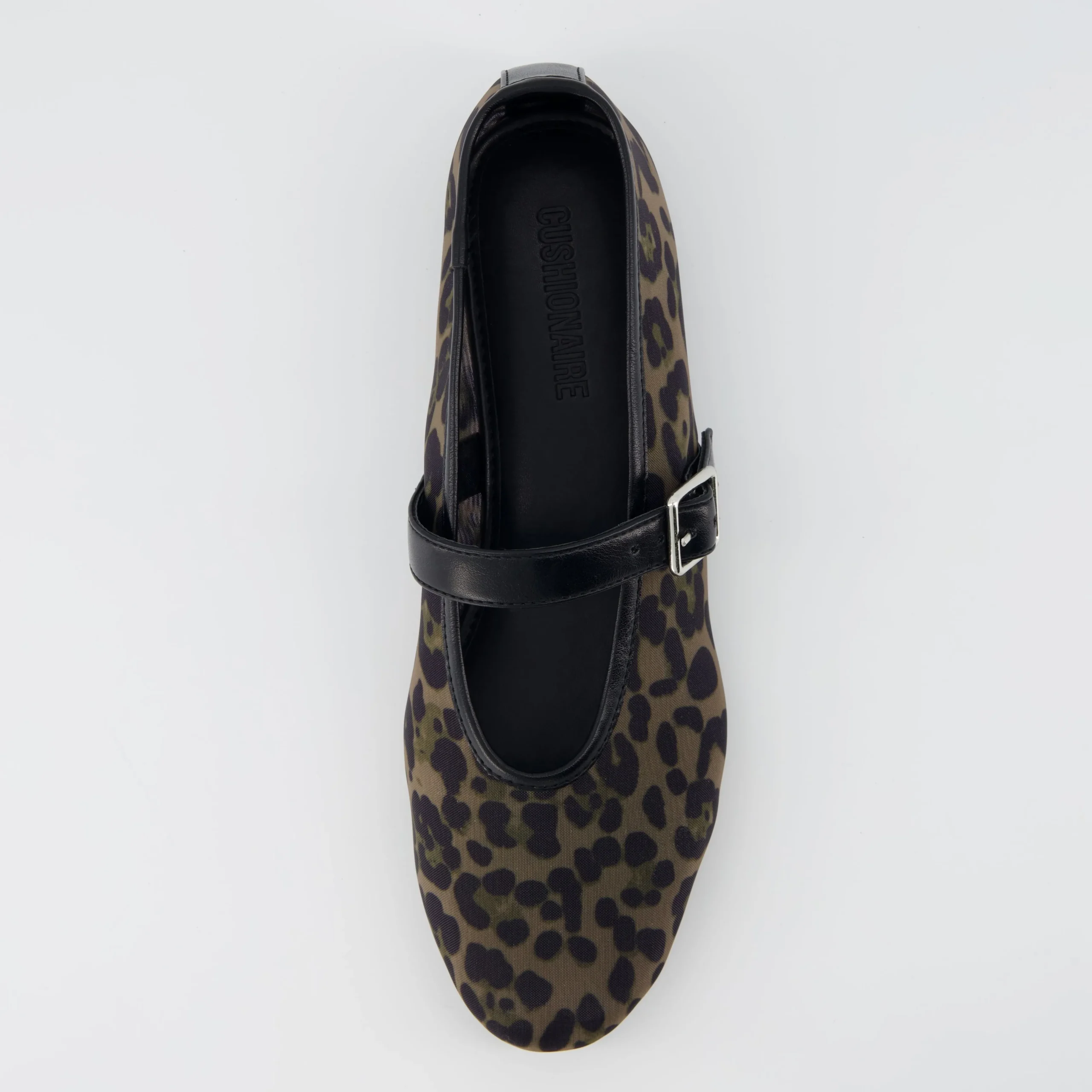 Mary Janes>Cushionaire Moma Leopard Print Mary Jane Flat Cheetah