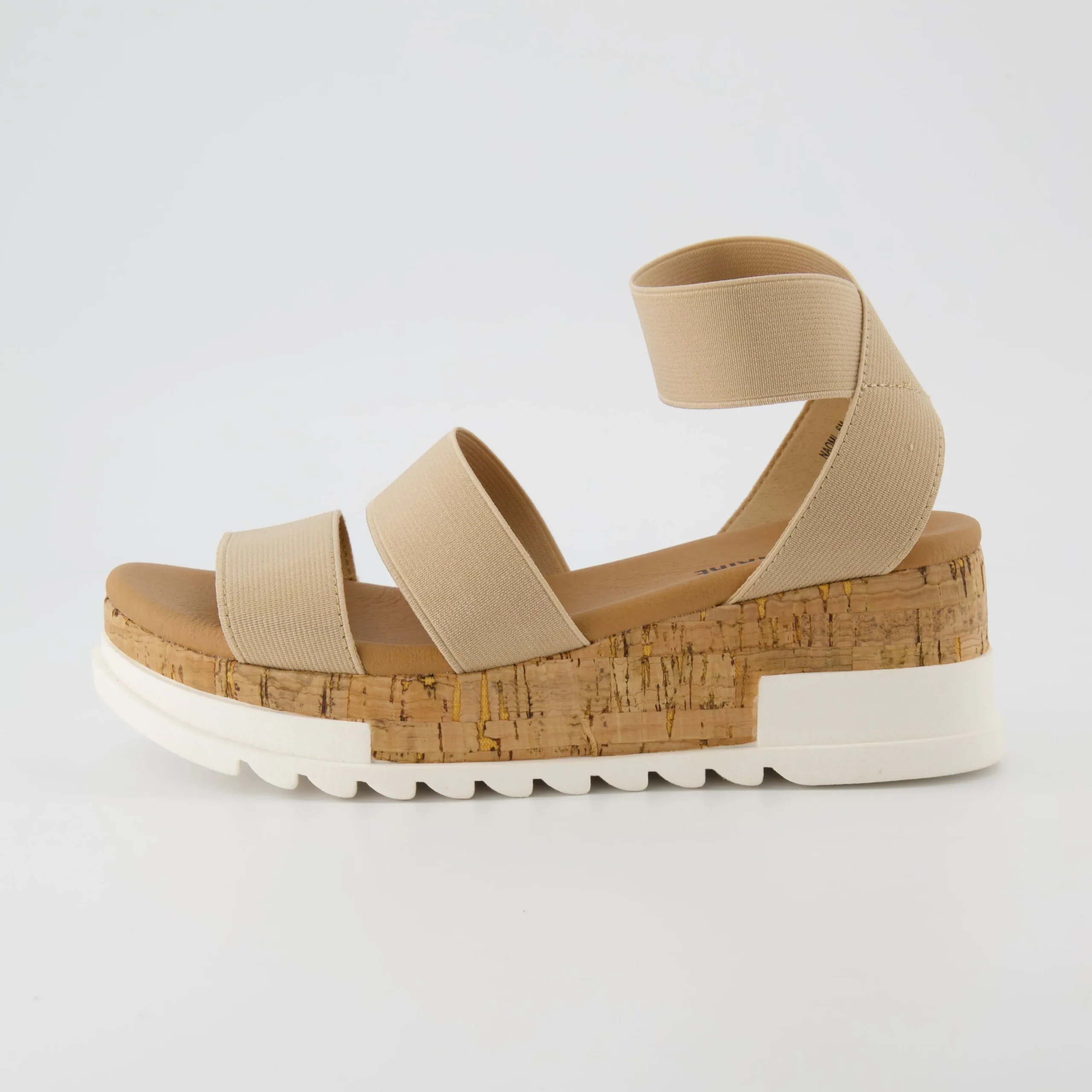 Platform Sandals>Cushionaire Naomi Stretch Cork Wedge Sandal