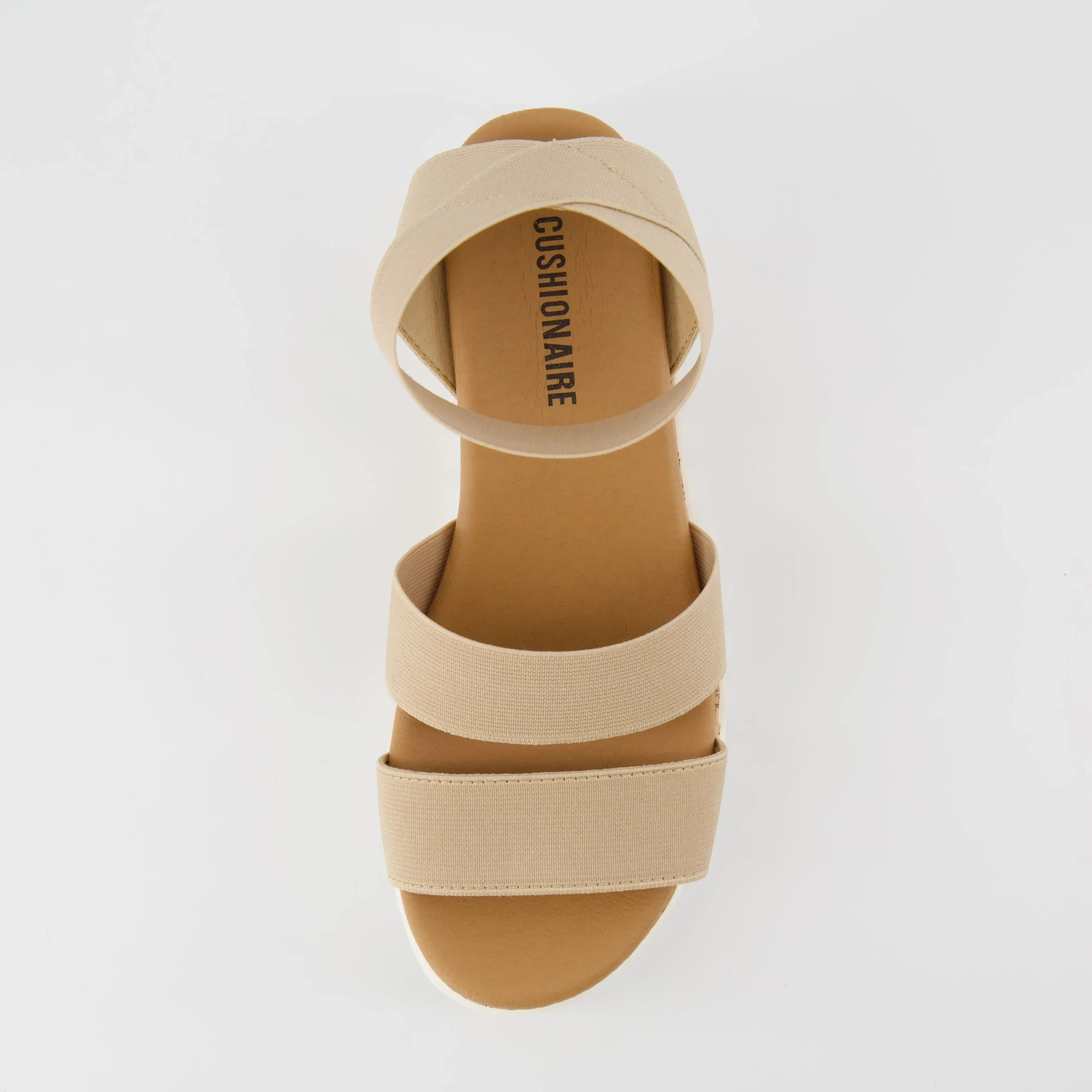 Platform Sandals>Cushionaire Naomi Stretch Cork Wedge Sandal