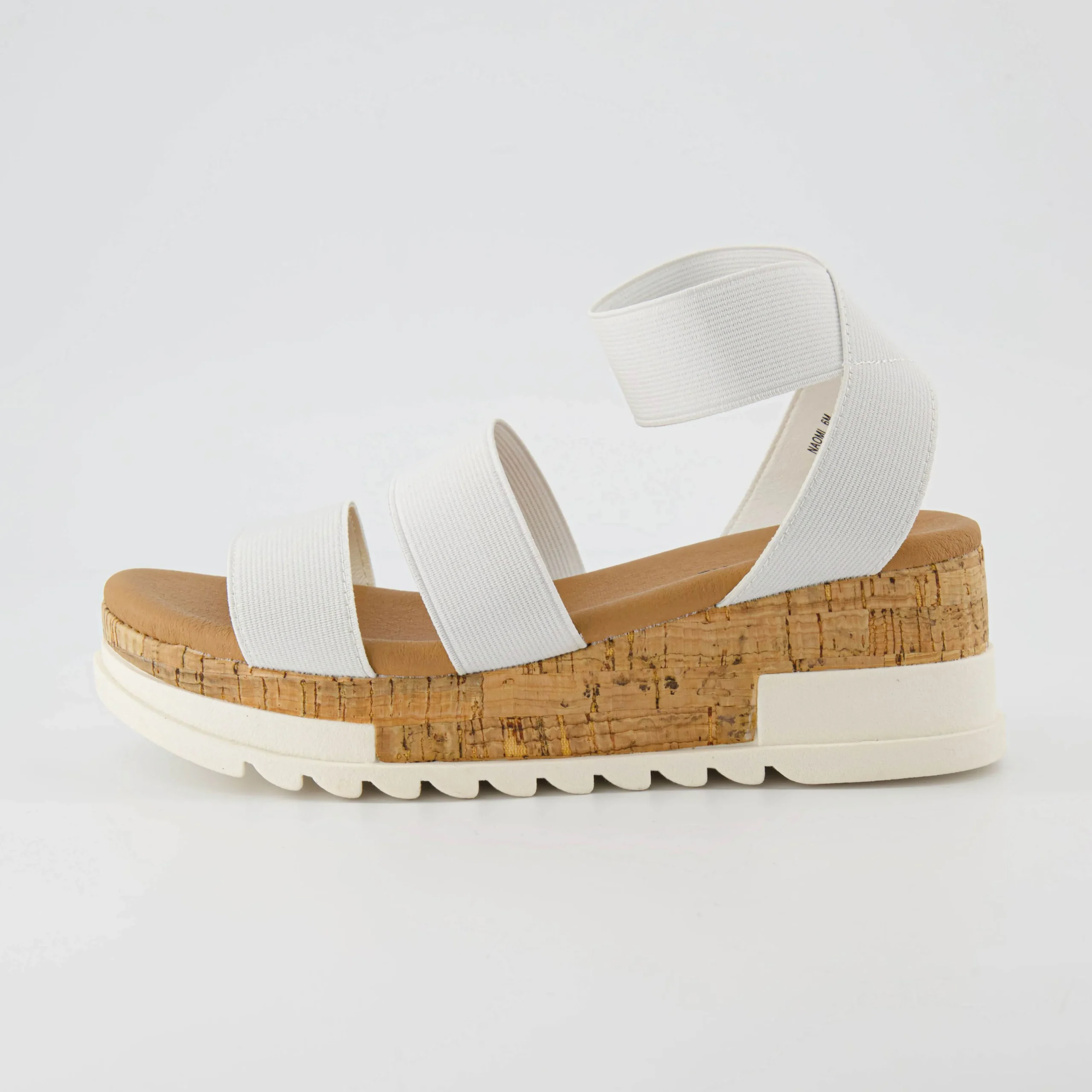 Platform Sandals>Cushionaire Naomi Stretch Cork Wedge Sandal