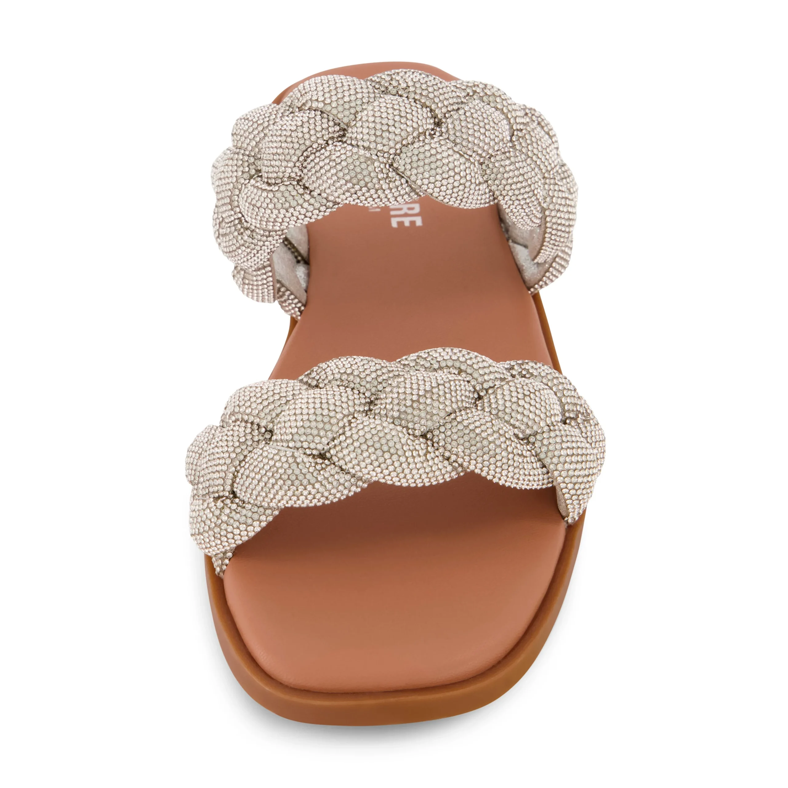 Slide Sandals | Flat Sandals>Cushionaire Natasha Braided Rhinestone Dress Sandal SilverSparkle