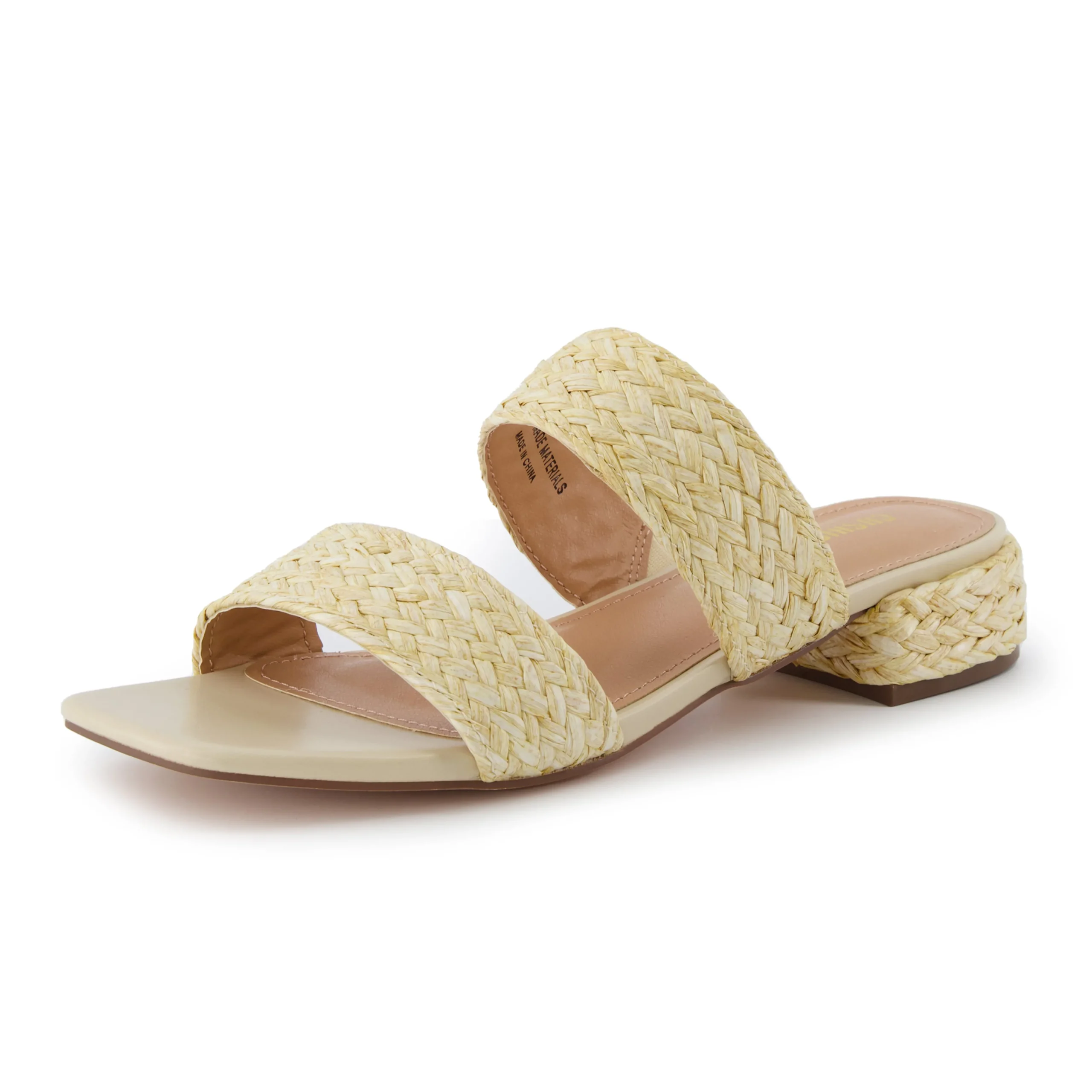 Dress Sandals | Dress Sandals>Cushionaire Niki Raffia Block Heel Sandals Natural