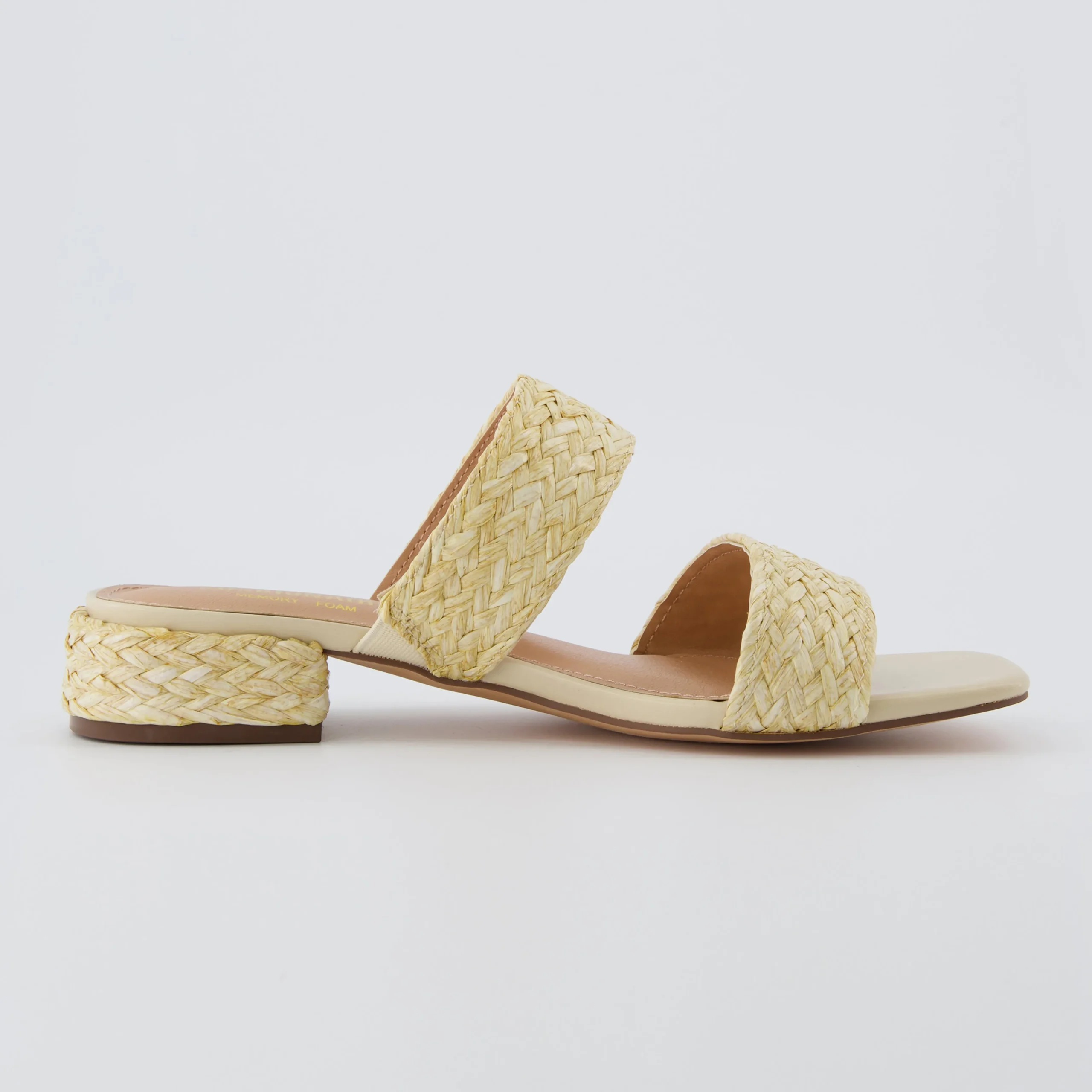 Dress Sandals | Dress Sandals>Cushionaire Niki Raffia Block Heel Sandals Natural