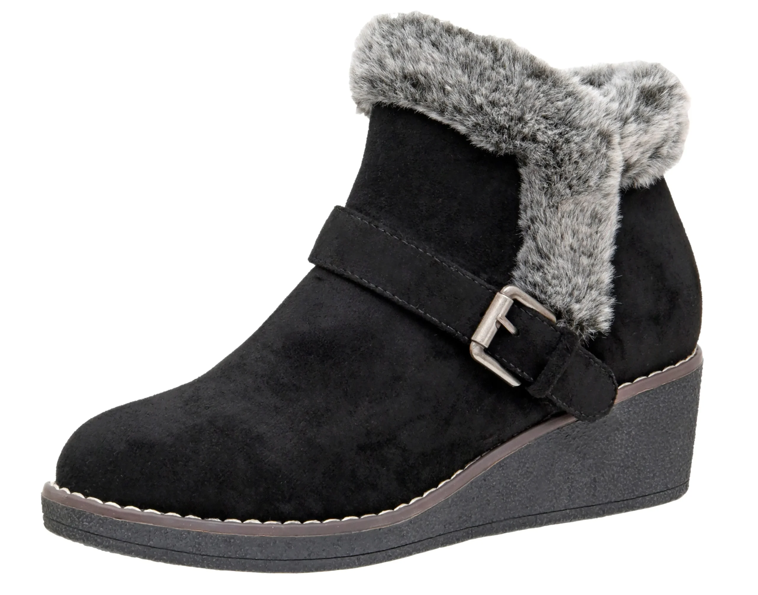 Cozy Boots | Booties>Cushionaire Rhodes Cozy Wedge Bootie