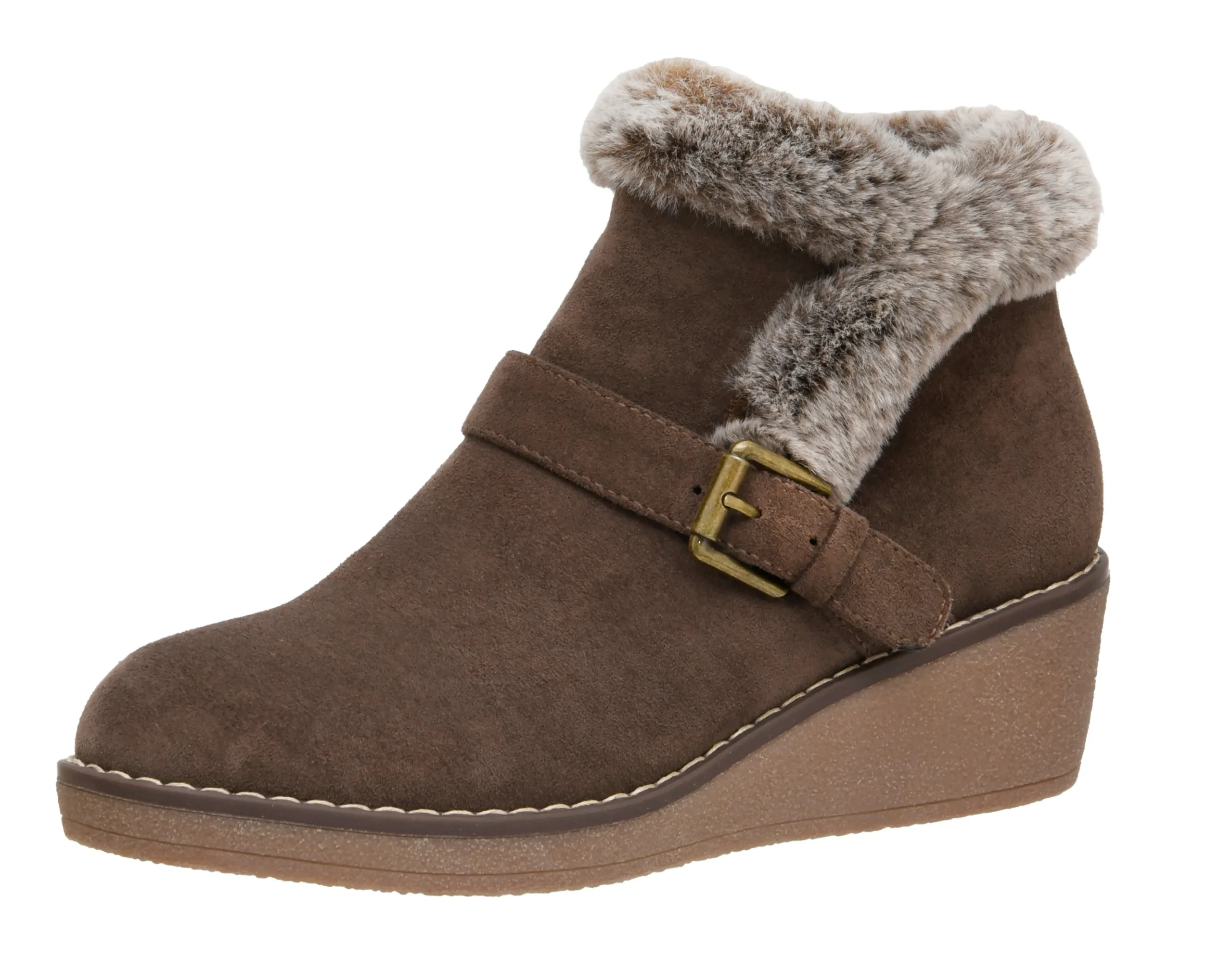 Cozy Boots | Booties>Cushionaire Rhodes Cozy Wedge Bootie
