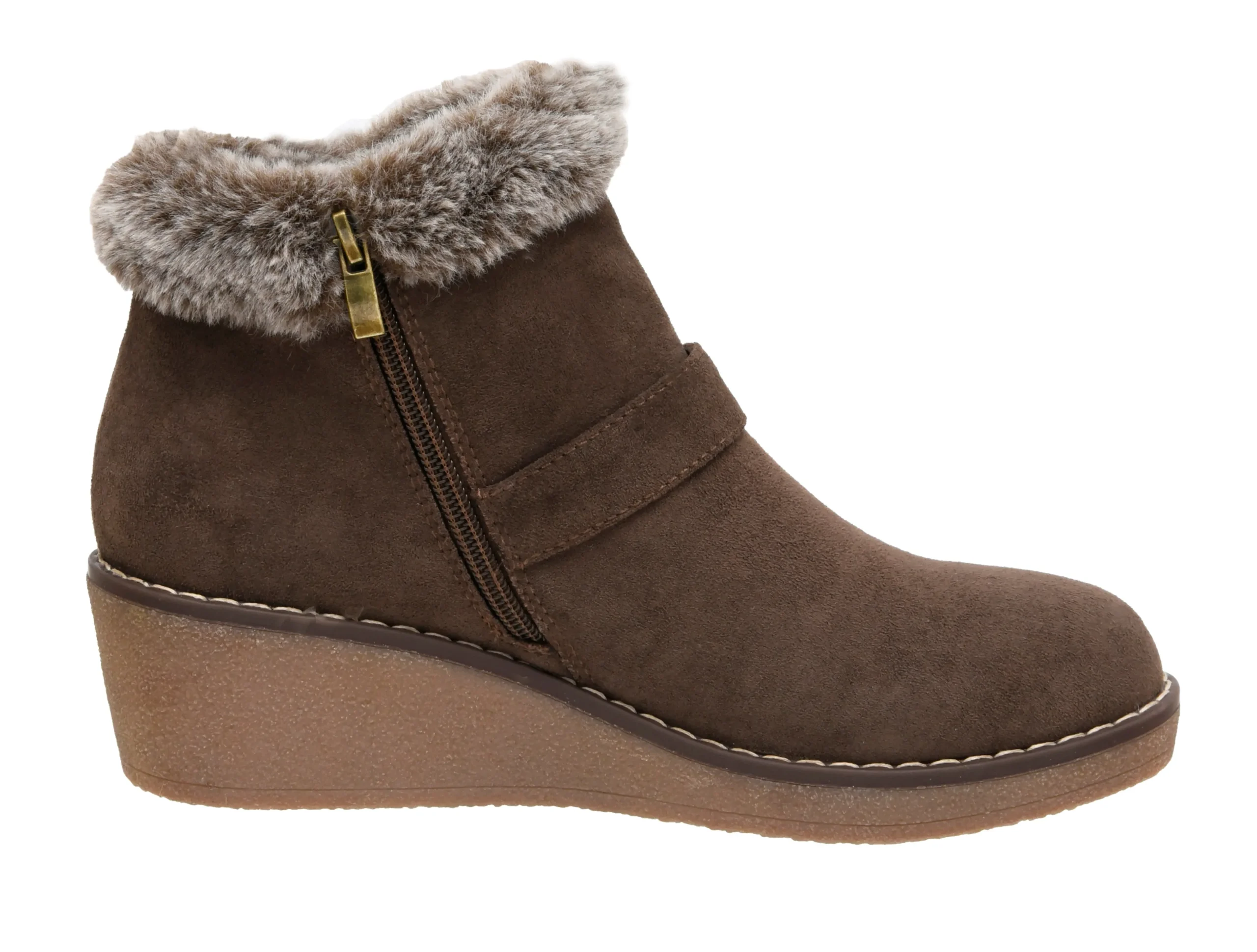 Cozy Boots | Booties>Cushionaire Rhodes Cozy Wedge Bootie