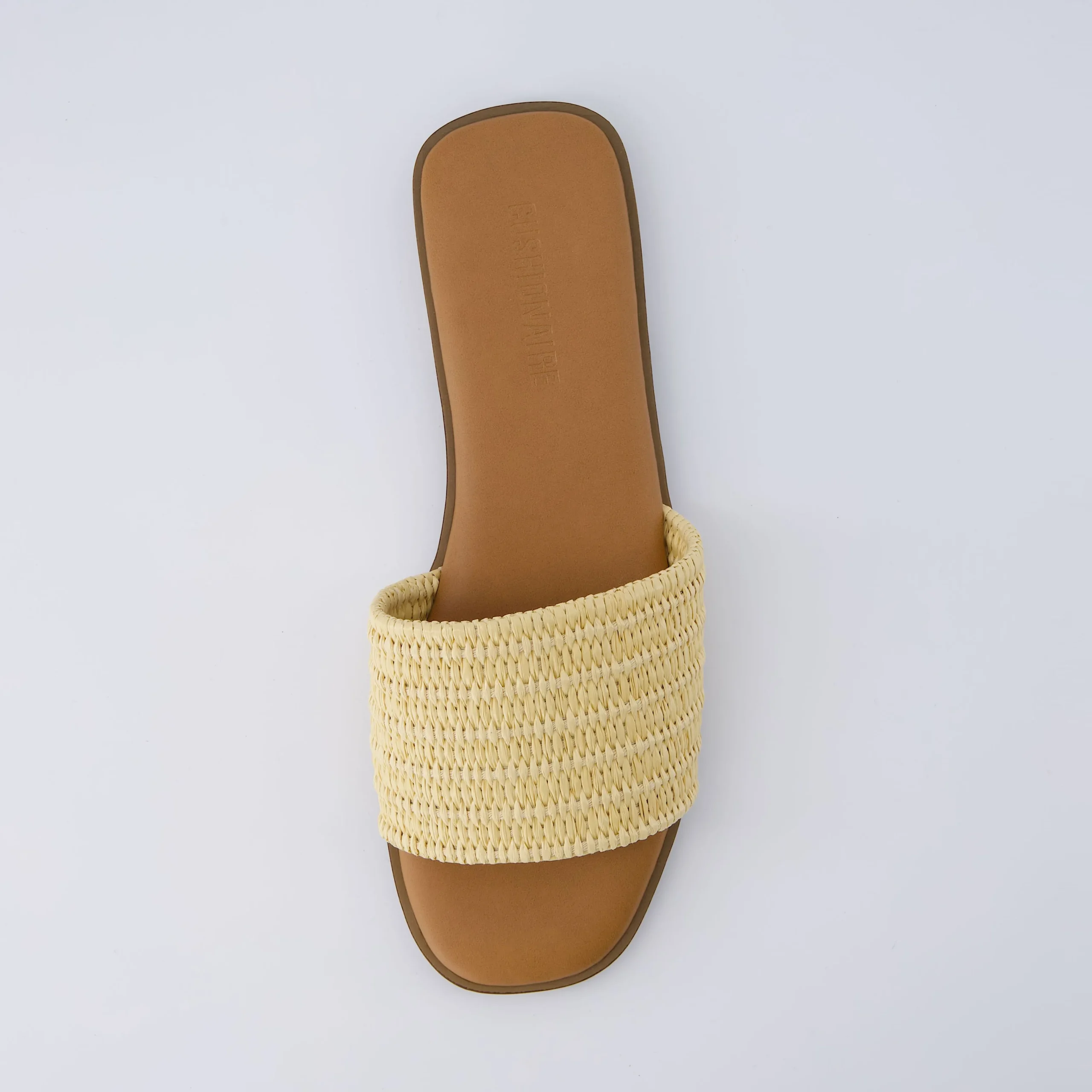 Slide Sandals | Flat Sandals>Cushionaire Sesame Raffia Slide Sandal