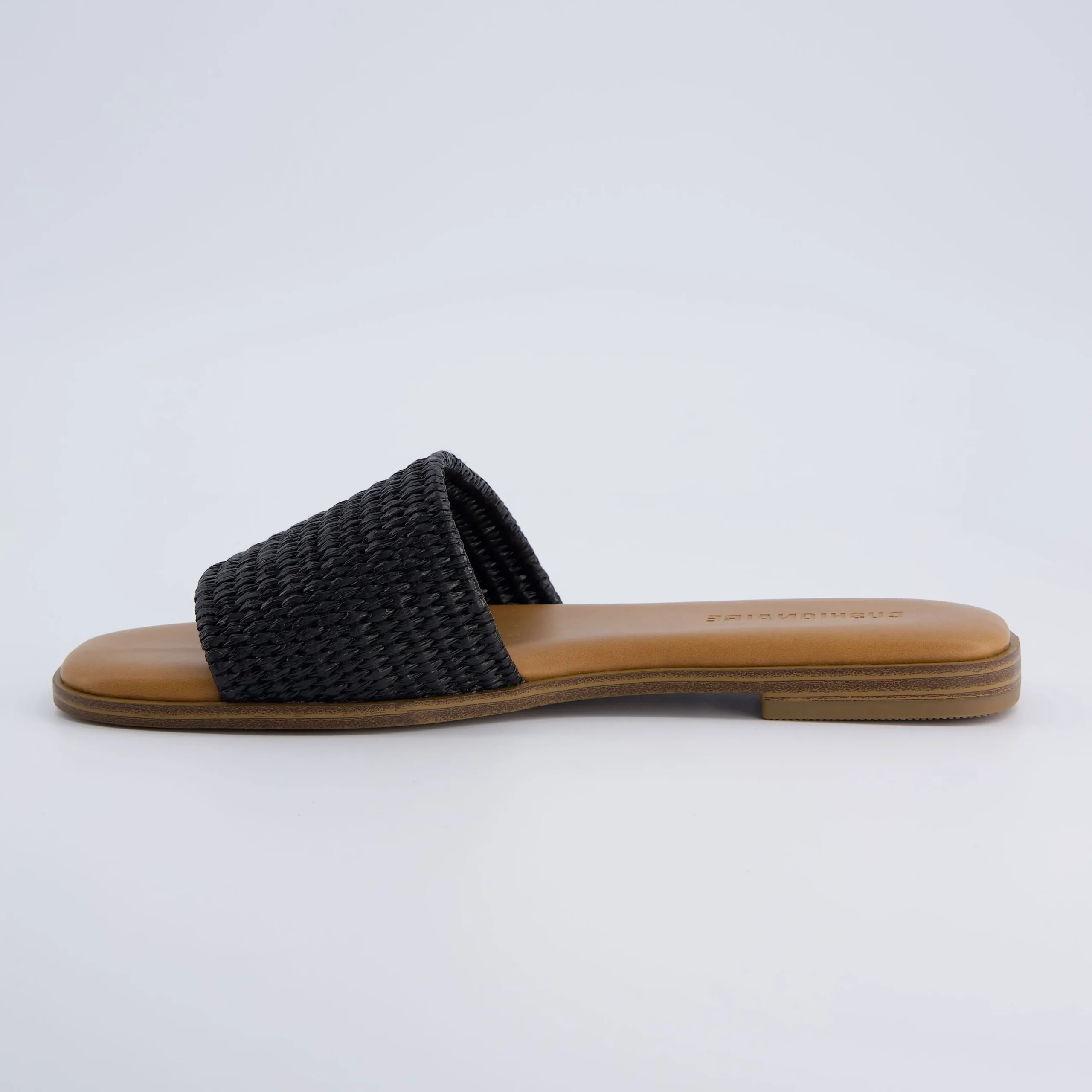 Slide Sandals | Flat Sandals>Cushionaire Sesame Raffia Slide Sandal